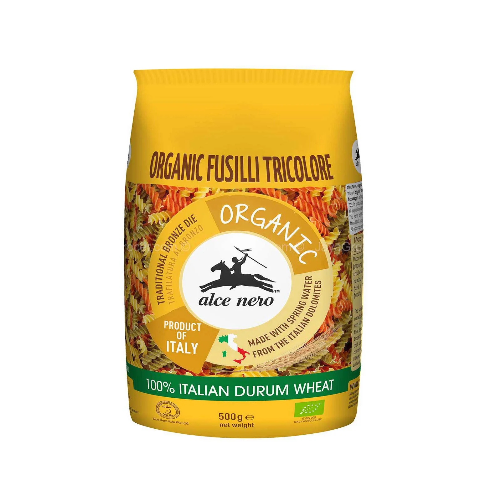Alce Nero Organic Fusilli Tricolore Pasta 500g - Image 2