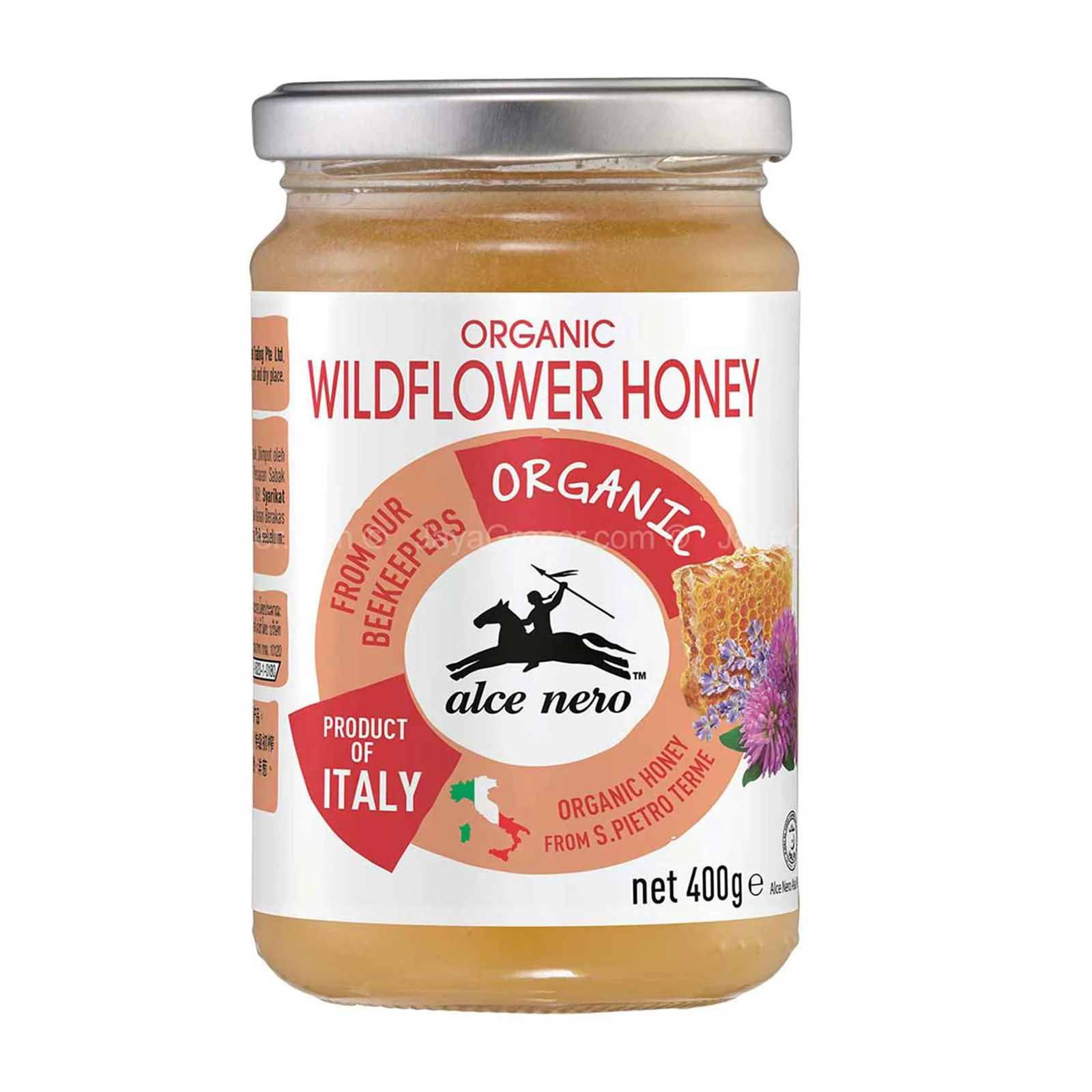 Alce Nero Organic Wild Flower Honey 400g - Image 2