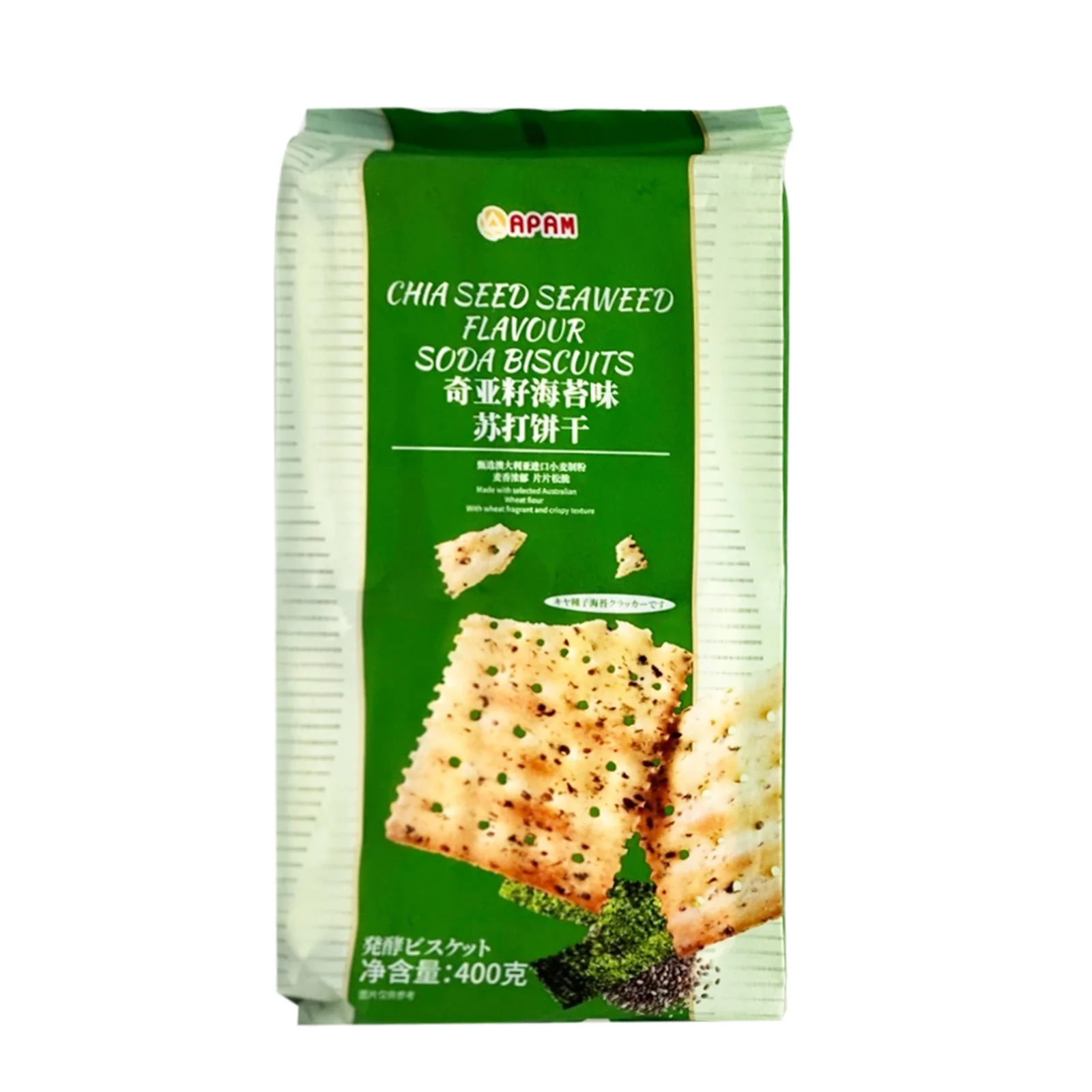 Apam Chia Seed Seaweed Flavor Soda Biscuits 400g - Image 2