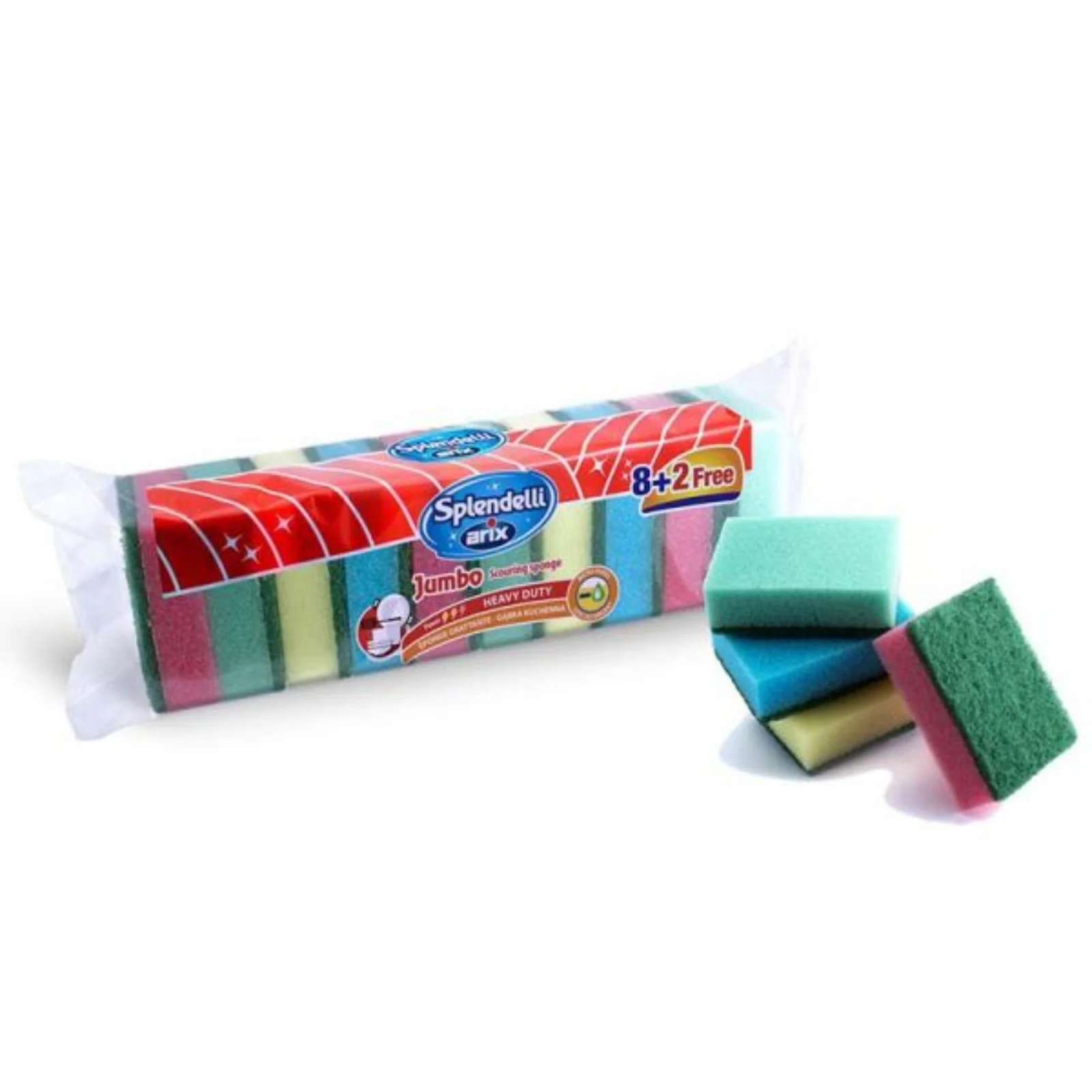 Arix Jumbo Colourful Sponge 10pcs/pack - Image 2