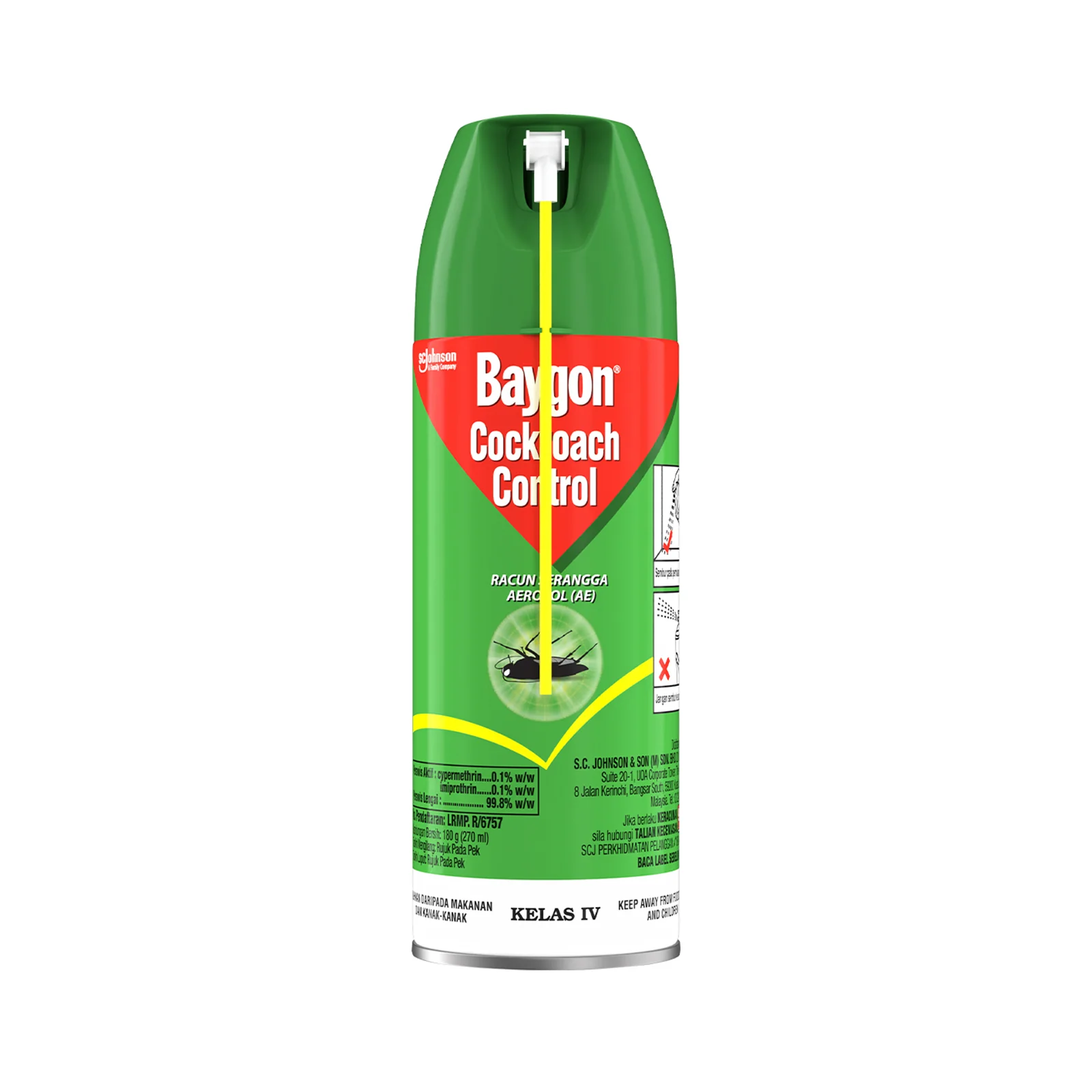 Baygon Cockroach Control Aerosol Spray 270ml - Image 2