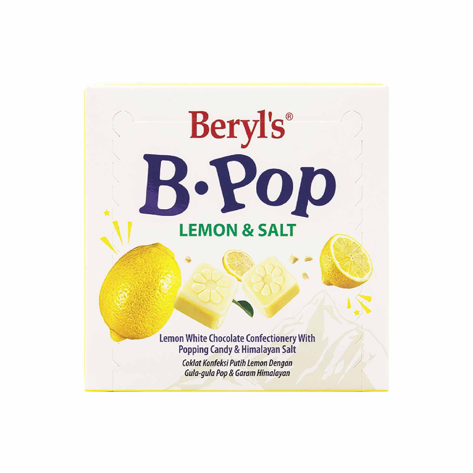 Beryls B.Pop Lemon White Chocolate with Popping Candy and Himalayan Salt 50g - Image 3