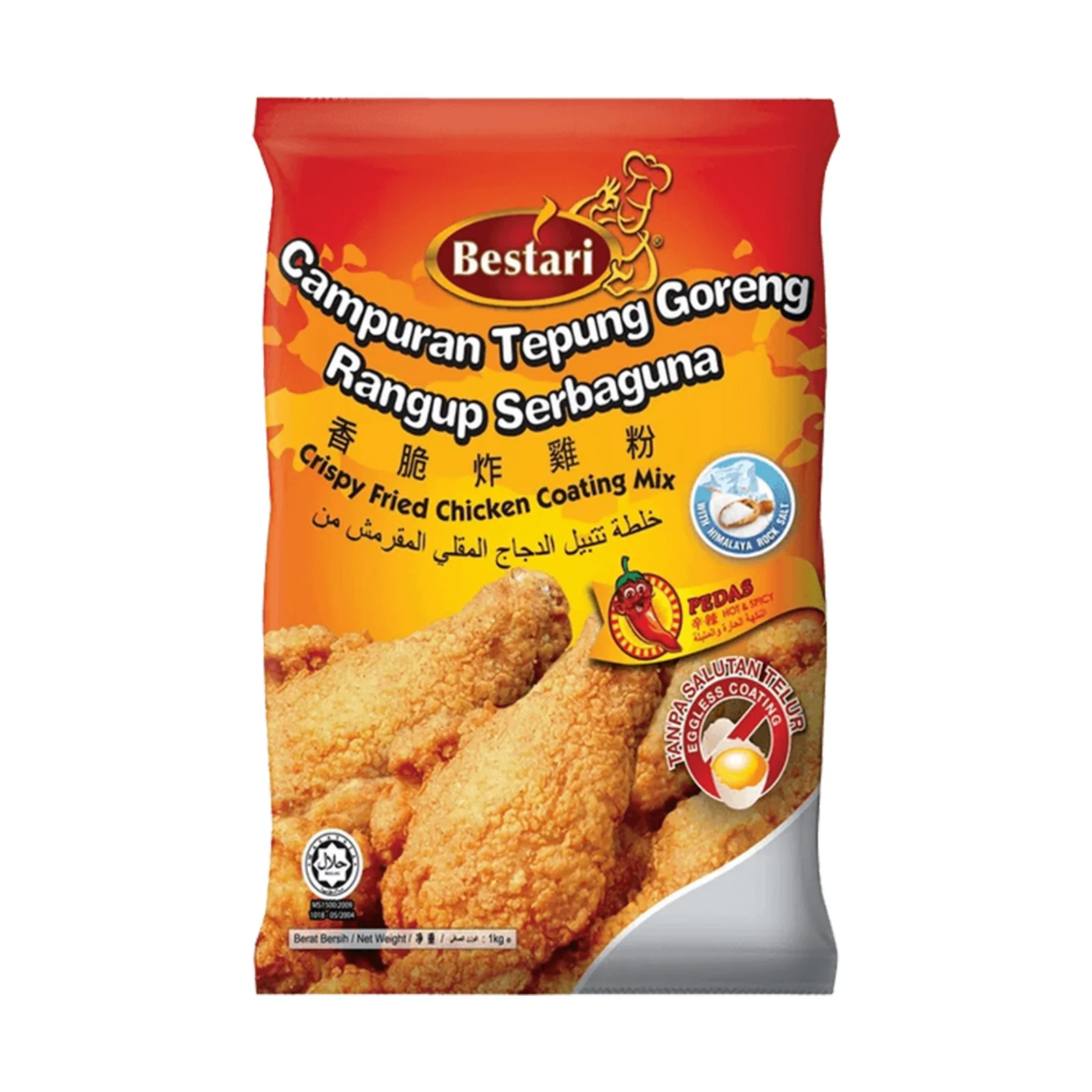 Bestari Crispy Fried Chicken Coating Mix (Hot and Spicy) 1kg - Image 2
