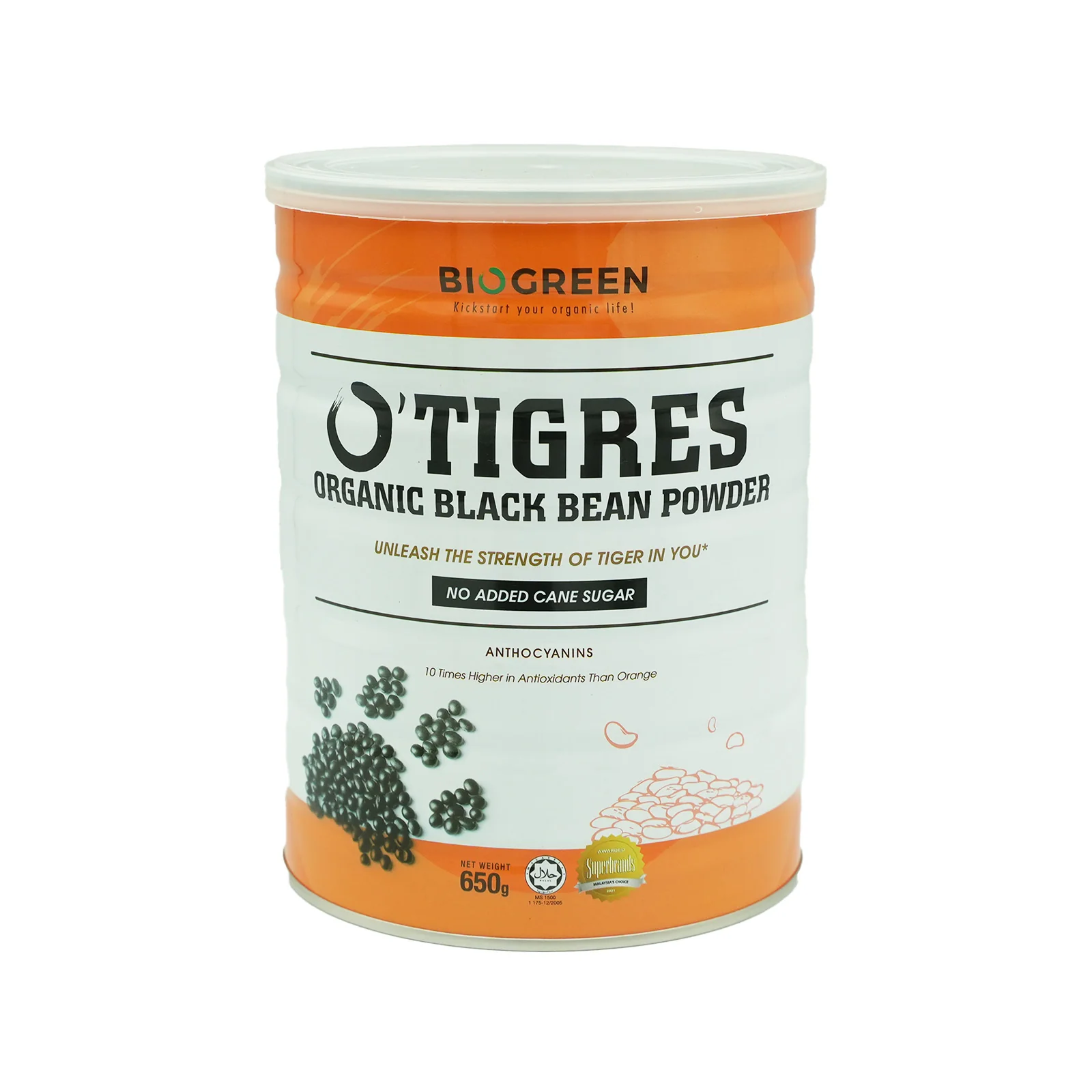 Biogreen OTigers Organic Black Bean Powder 650g