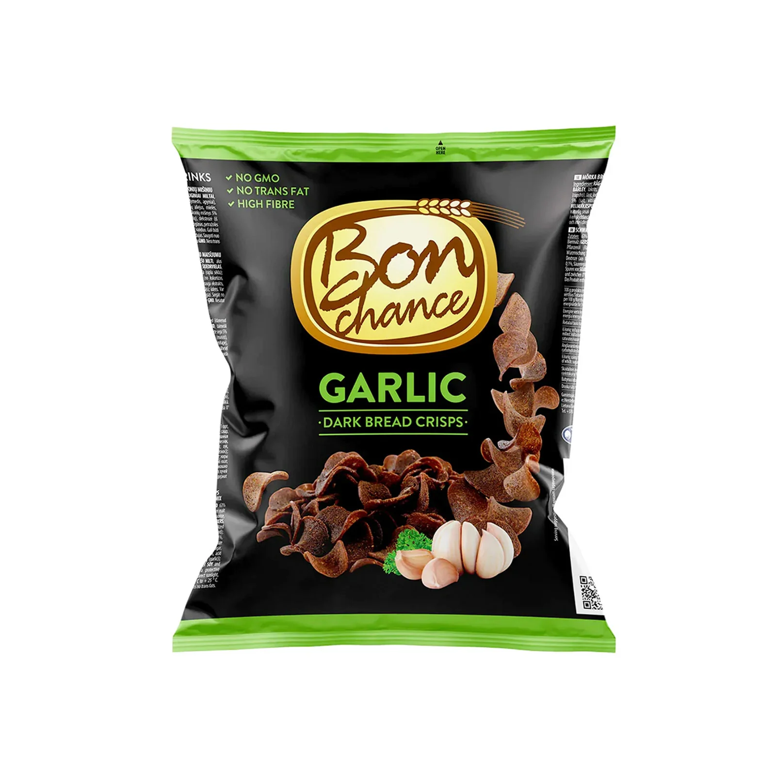 Bon Chance Dark Bread Crisps With Garlic 120g - Image 2