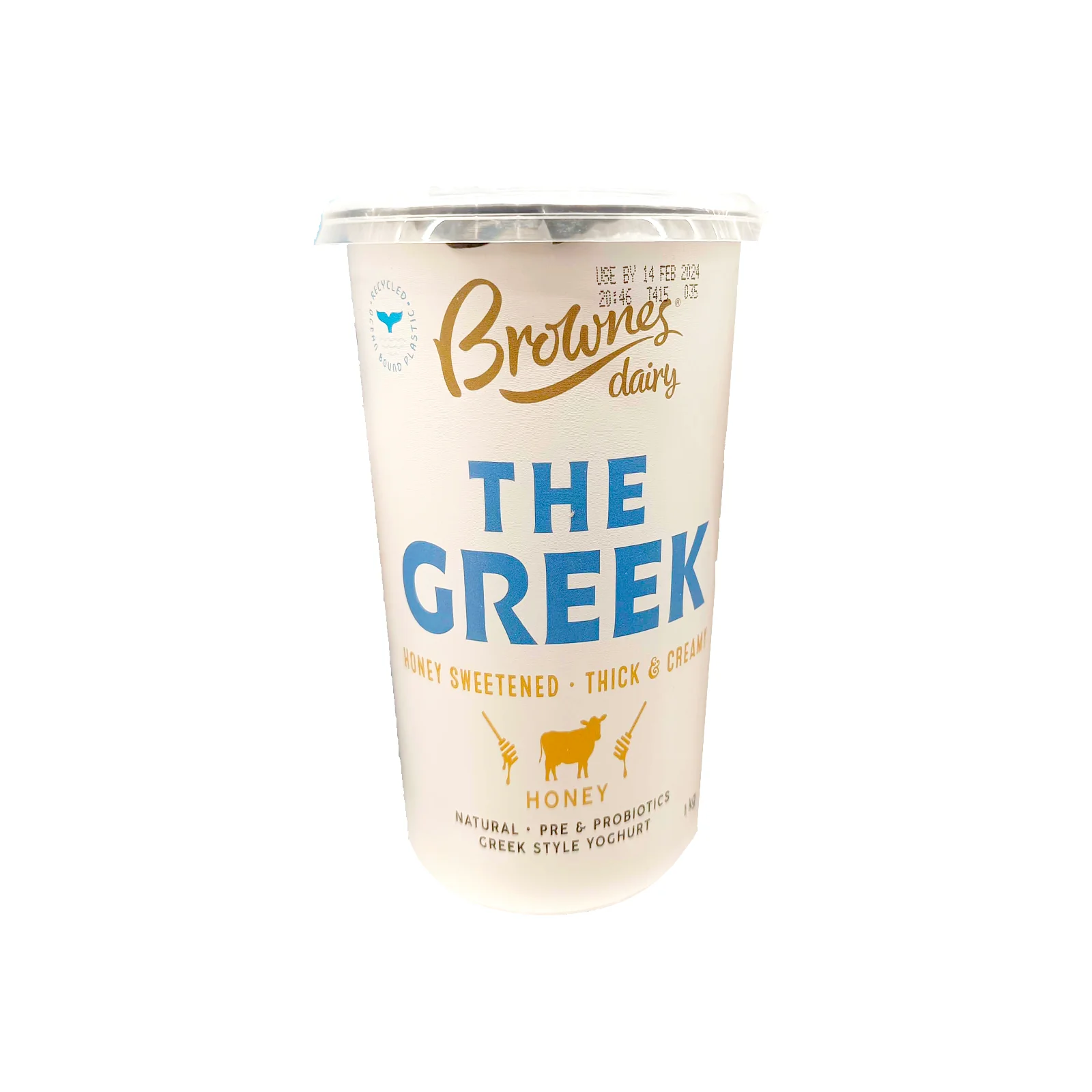Brownes Greek Yogurts with Honey 1kg - Image 2