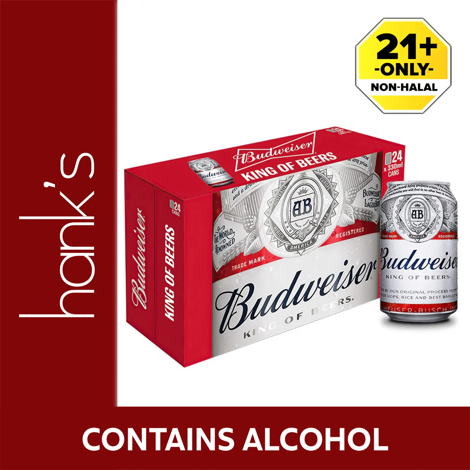 Budweiser Beer (Can) 330ml - Image 2