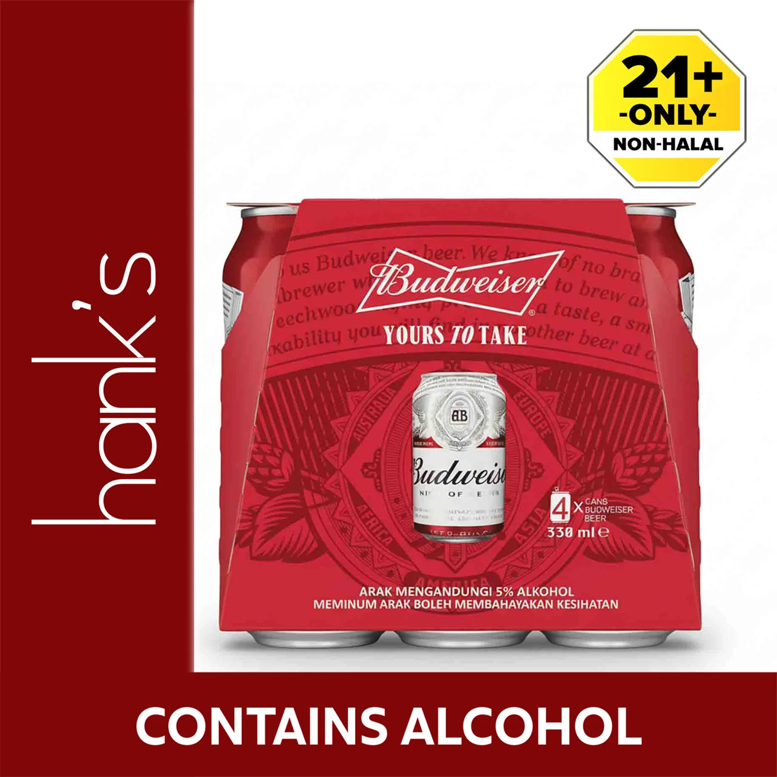 Budweiser Beer (Can) 330ml - Image 3