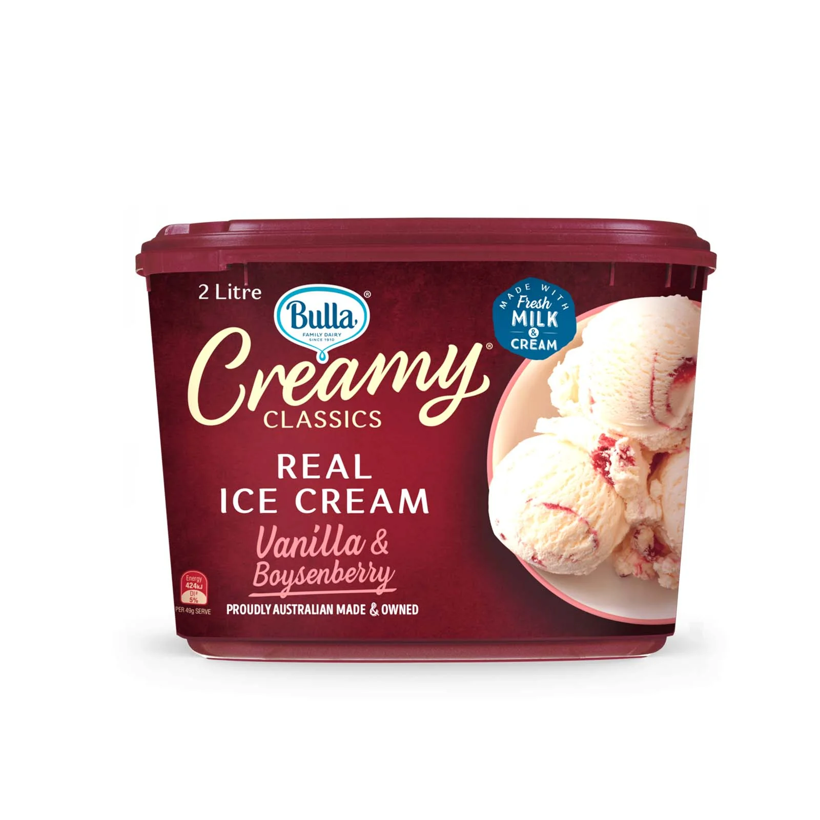 Bulla Creamy Classics Vanilla And Boysenberry Flavor 2L - Image 2