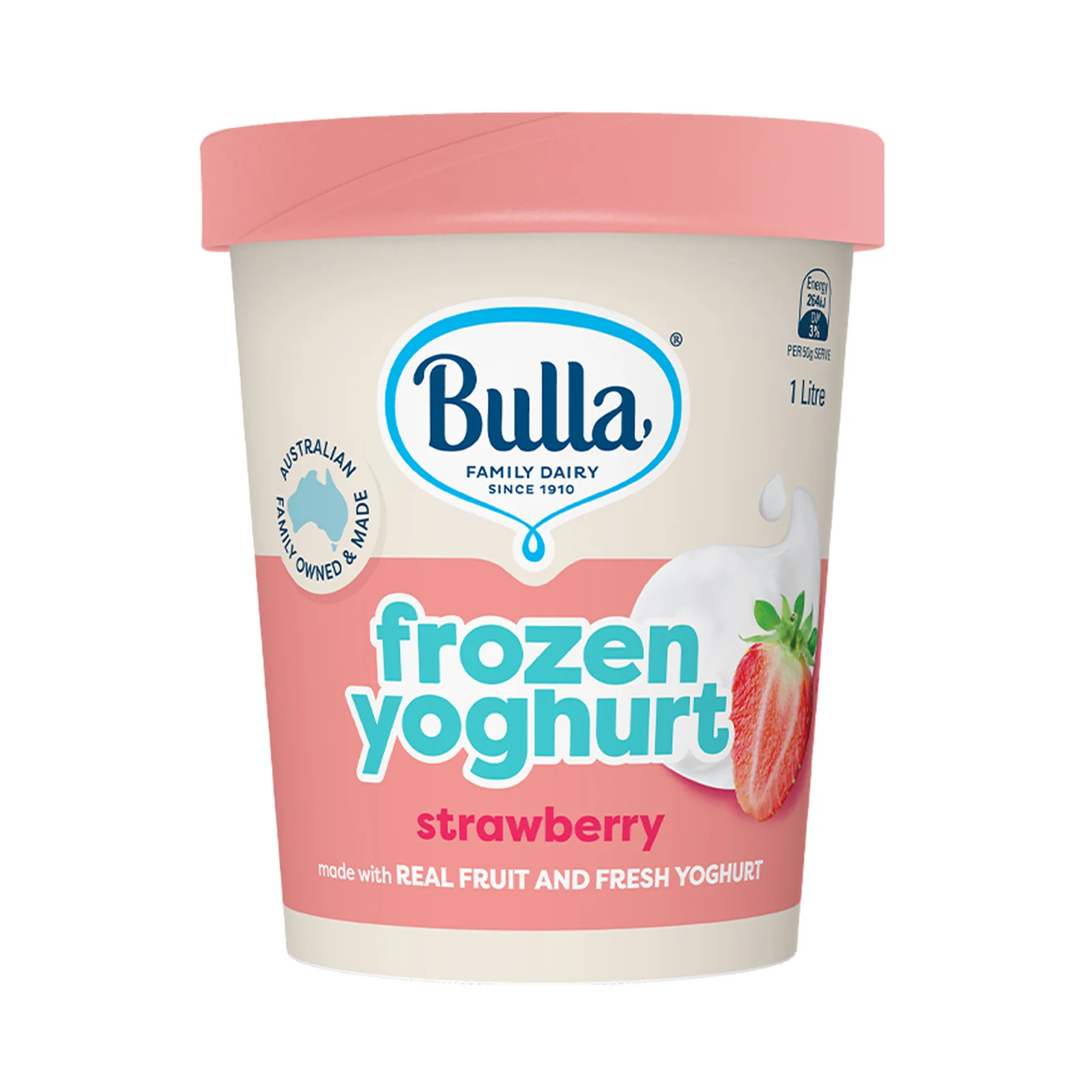 Bulla Strawberry Frozen Yogurt 1L - Image 2