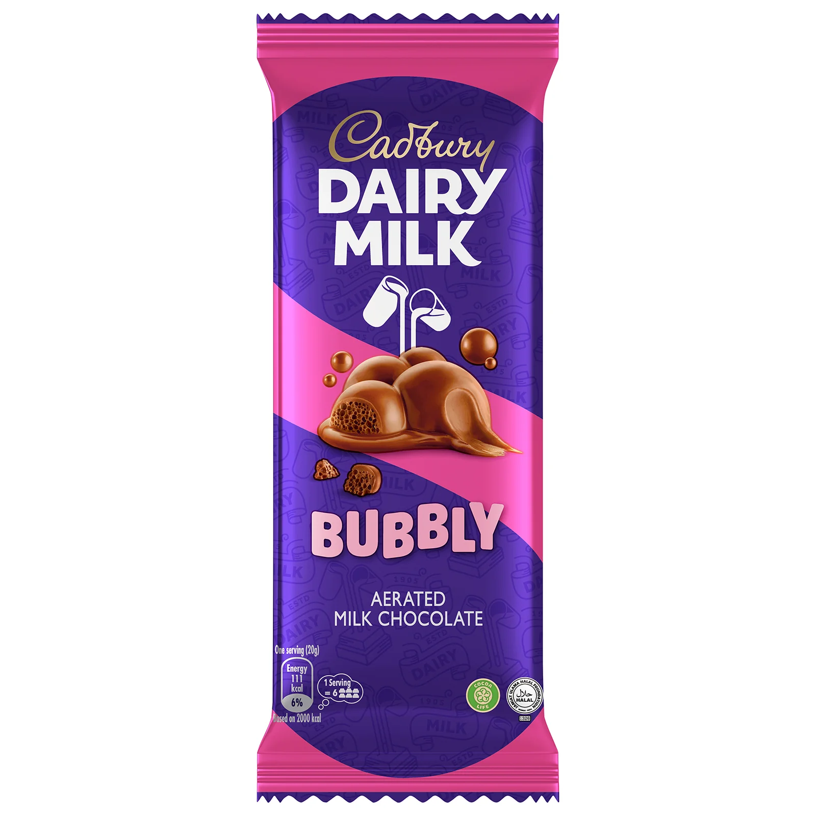 Cadbury Dairy Milk Bubbly Chocolate Bar 112g - Image 2
