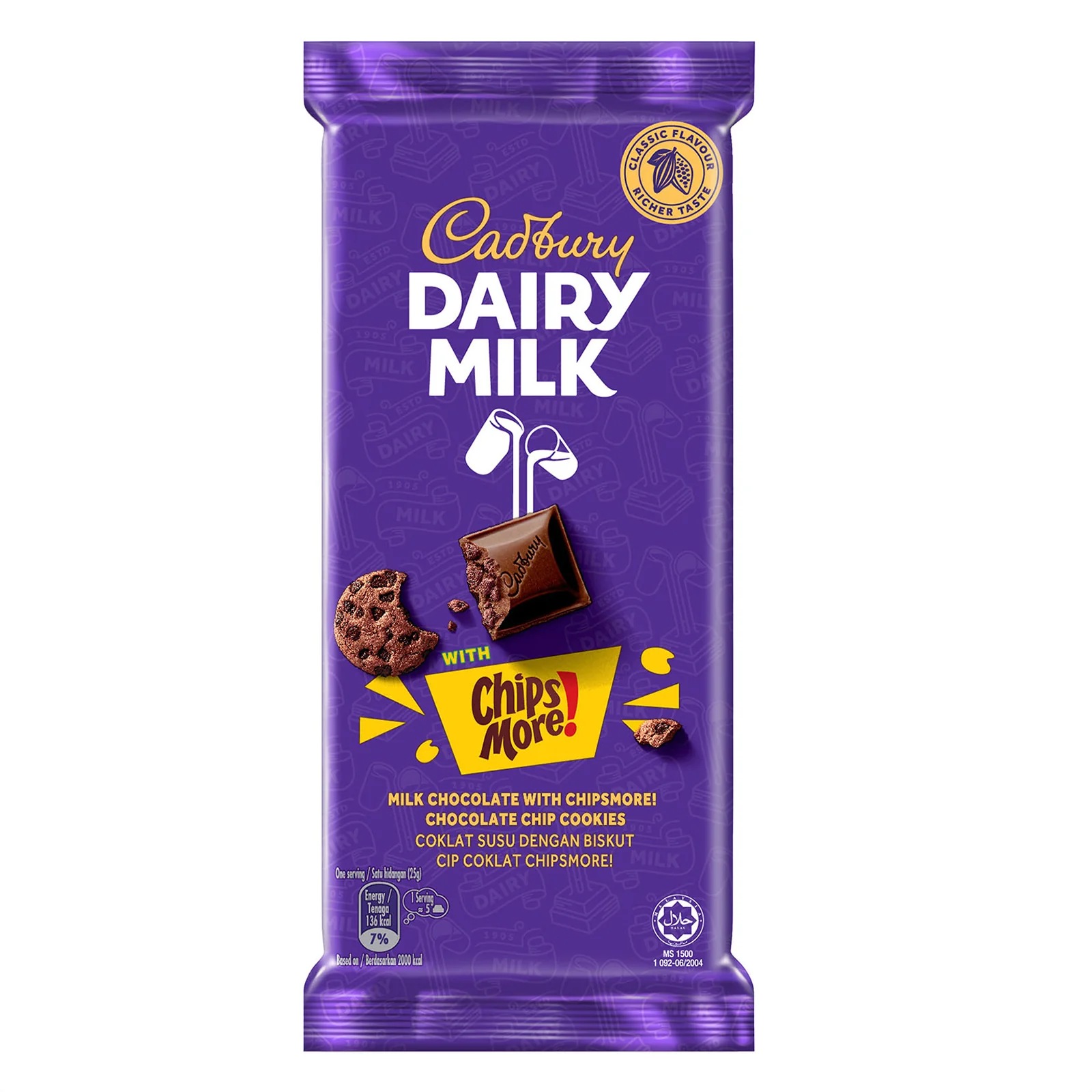 Cadbury Dairy Milk with Chipsmore Chocolate Bar 130g - Image 2