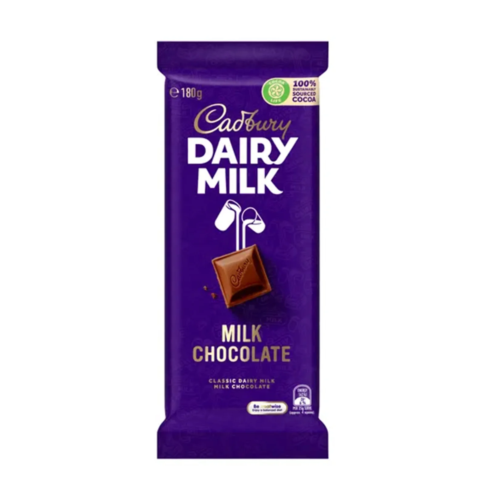 Cadbury Dairy Milk Chocolate Bar (Australia) 180g - Image 2