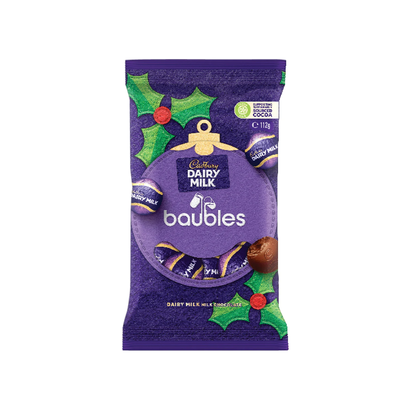 Cadbury Dairy Milk Chocolate Christmas Baubles Bag 112g - Image 2
