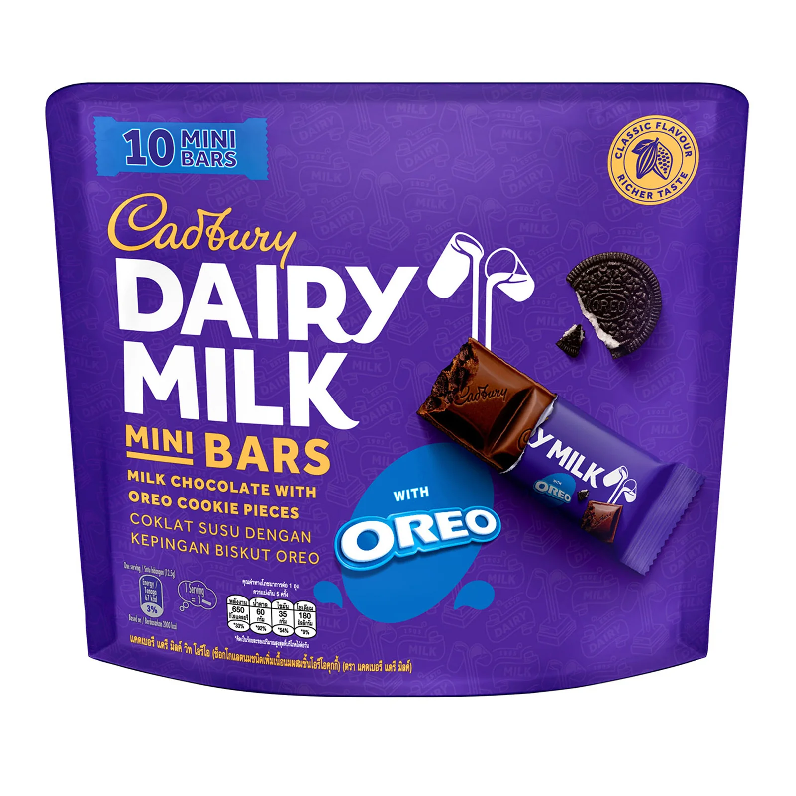 Cadbury Dairy Milk Mini Bars with Oreo Cookie Pieces 125g - Image 2