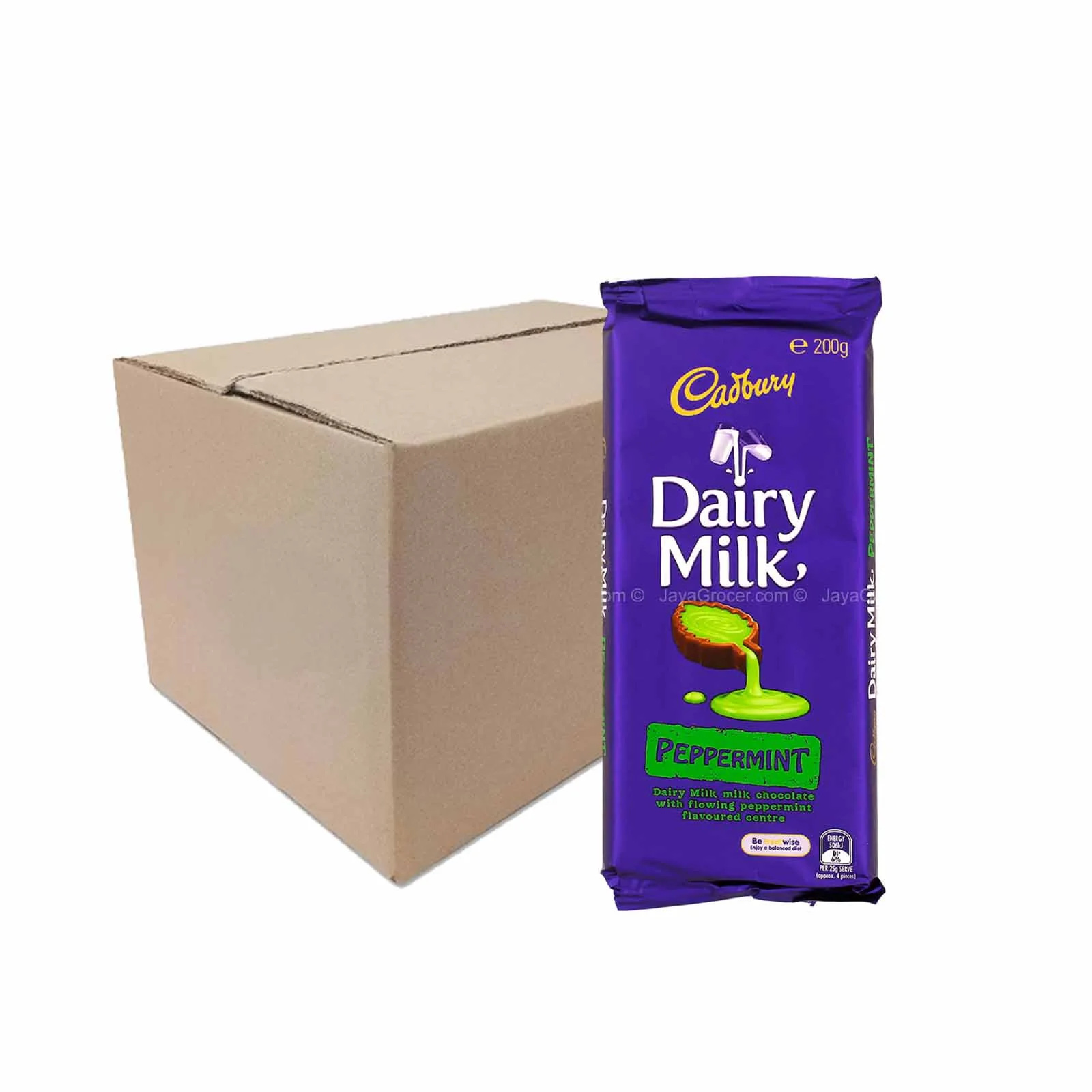 Cadbury Dairy Milk Peppermint Chocolate Bar 180g - Image 2