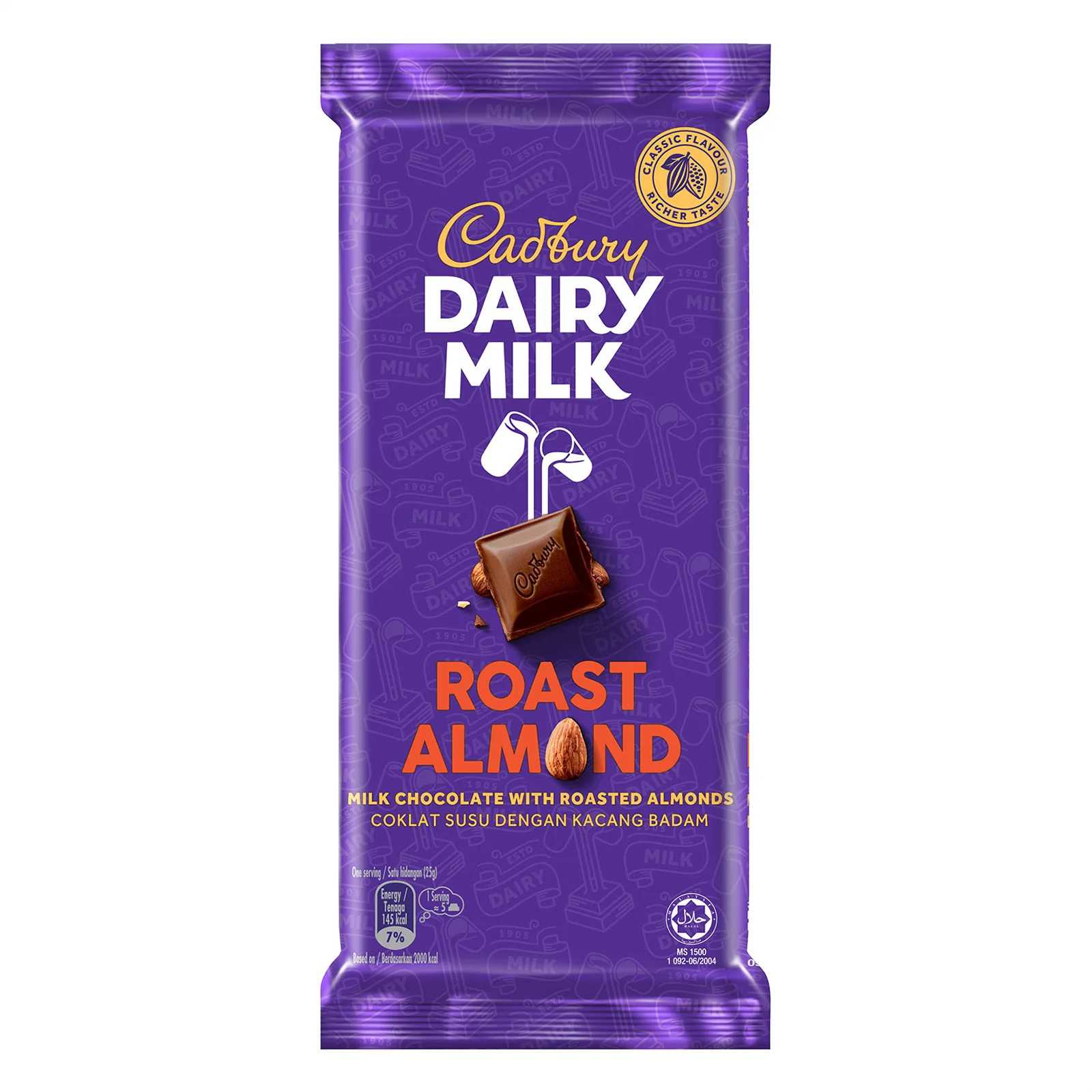 Cadbury Dairy Milk Roast Almond Chocolate Bar 130g - Image 2