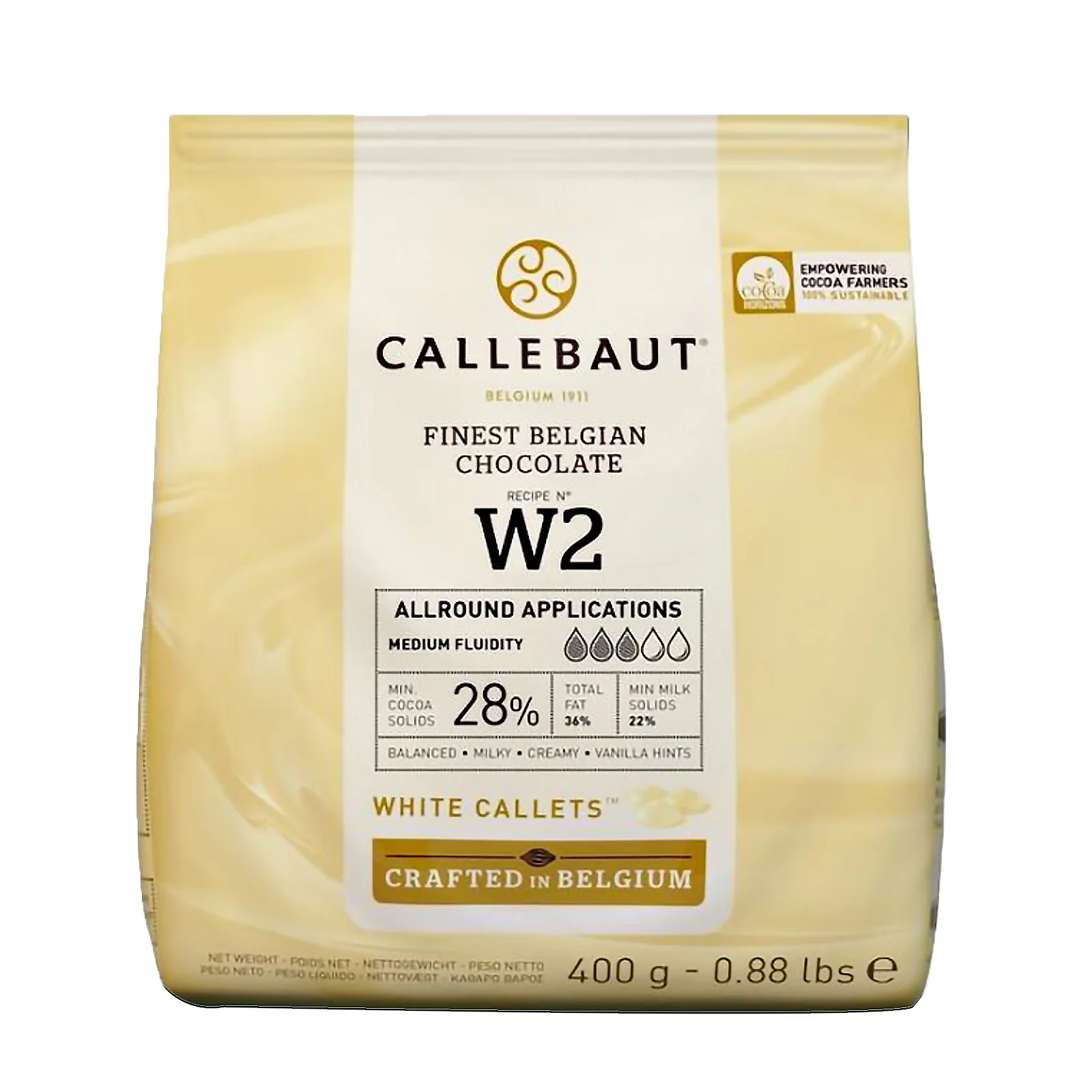 Callebaut Finest Belgian White Chocolate Chips Recipe W2 28% 400g - Image 2