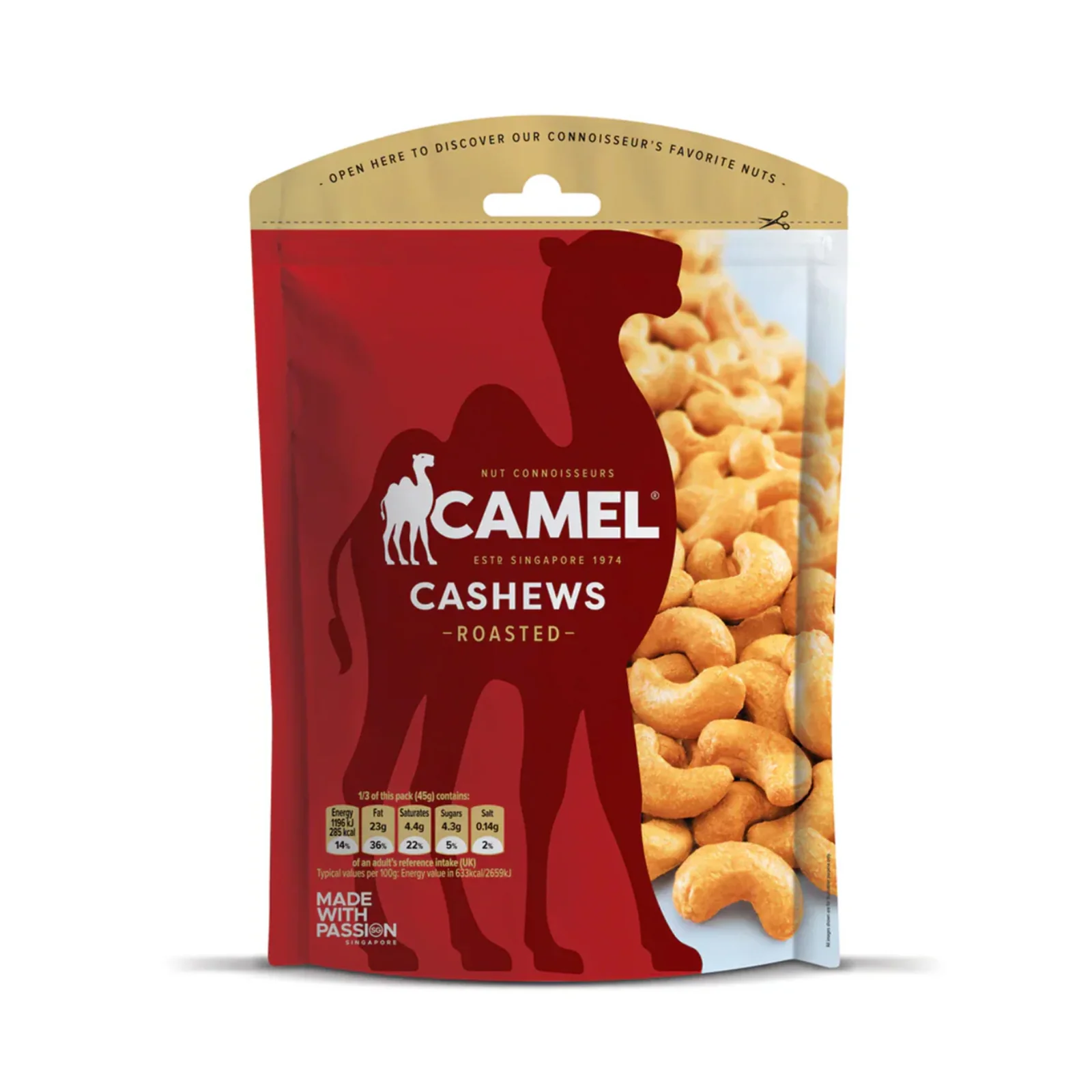 Camel Brand Salted Cashews 135g - Image 2