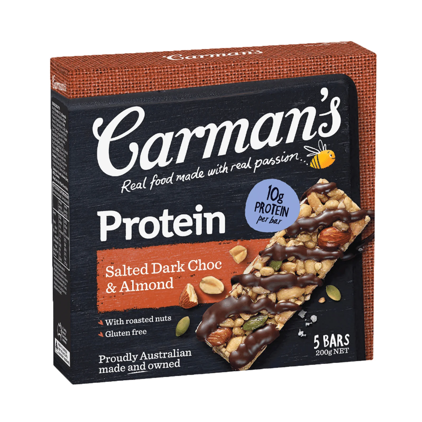 Carman's Salted Dark Chocolate and Almond Protein Bar 1pack - Image 2