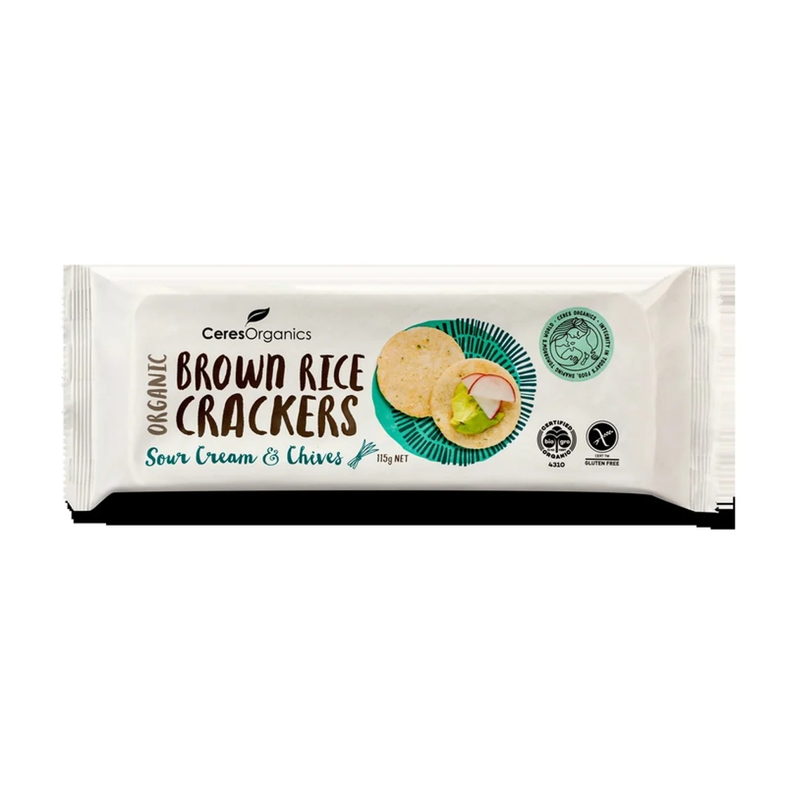 Ceres Organics Brown Rice Sour Cream And Chives 115g
