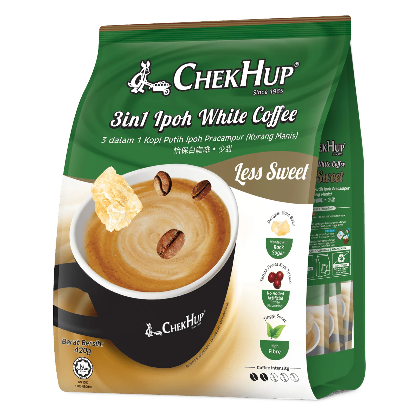 Chek Hup 3-in-1 Instant White Coffee (Less Sweet) 35g x 12 - Image 2