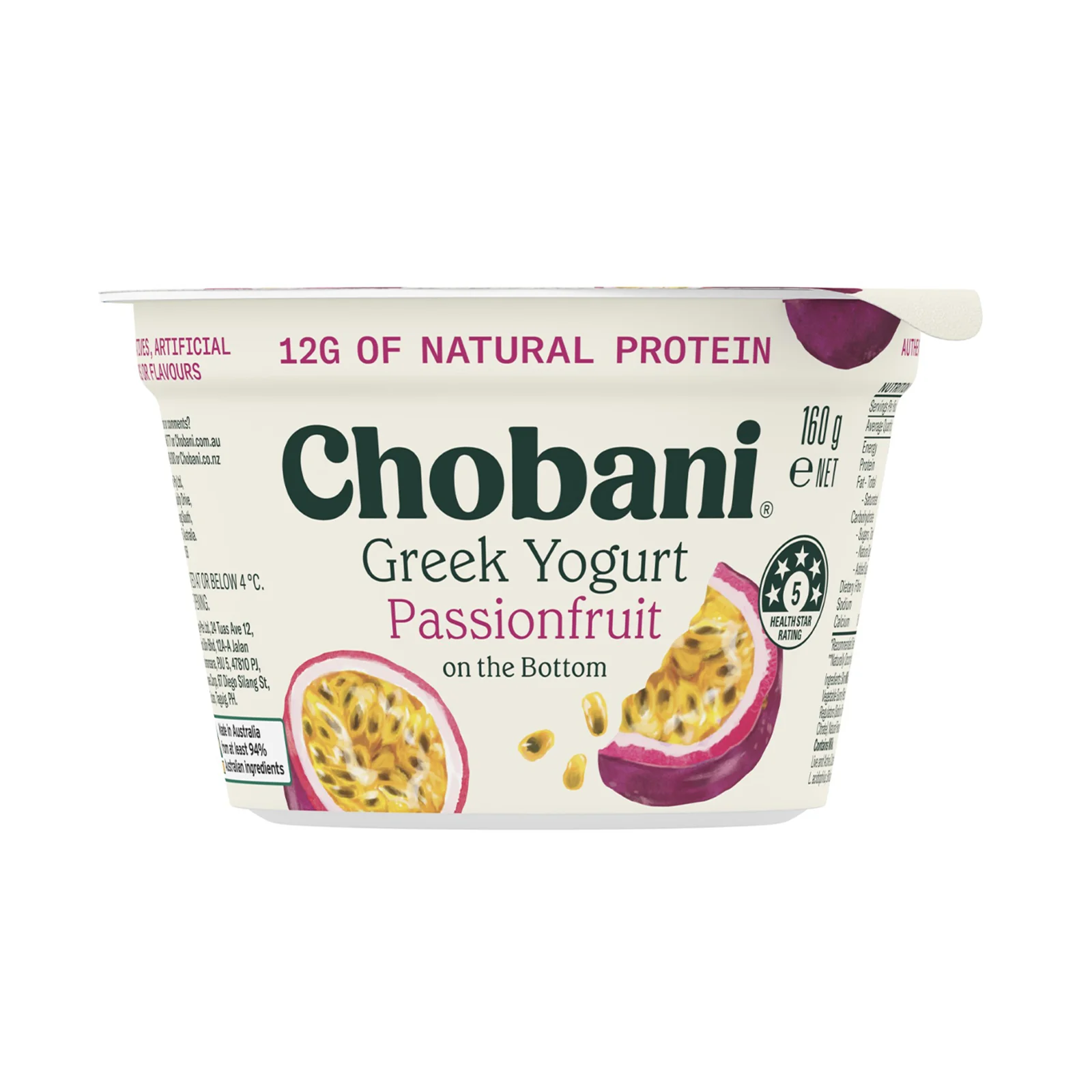 Chobani Greek Yoghurt Passionfruit 2% Fat 160g - Image 2