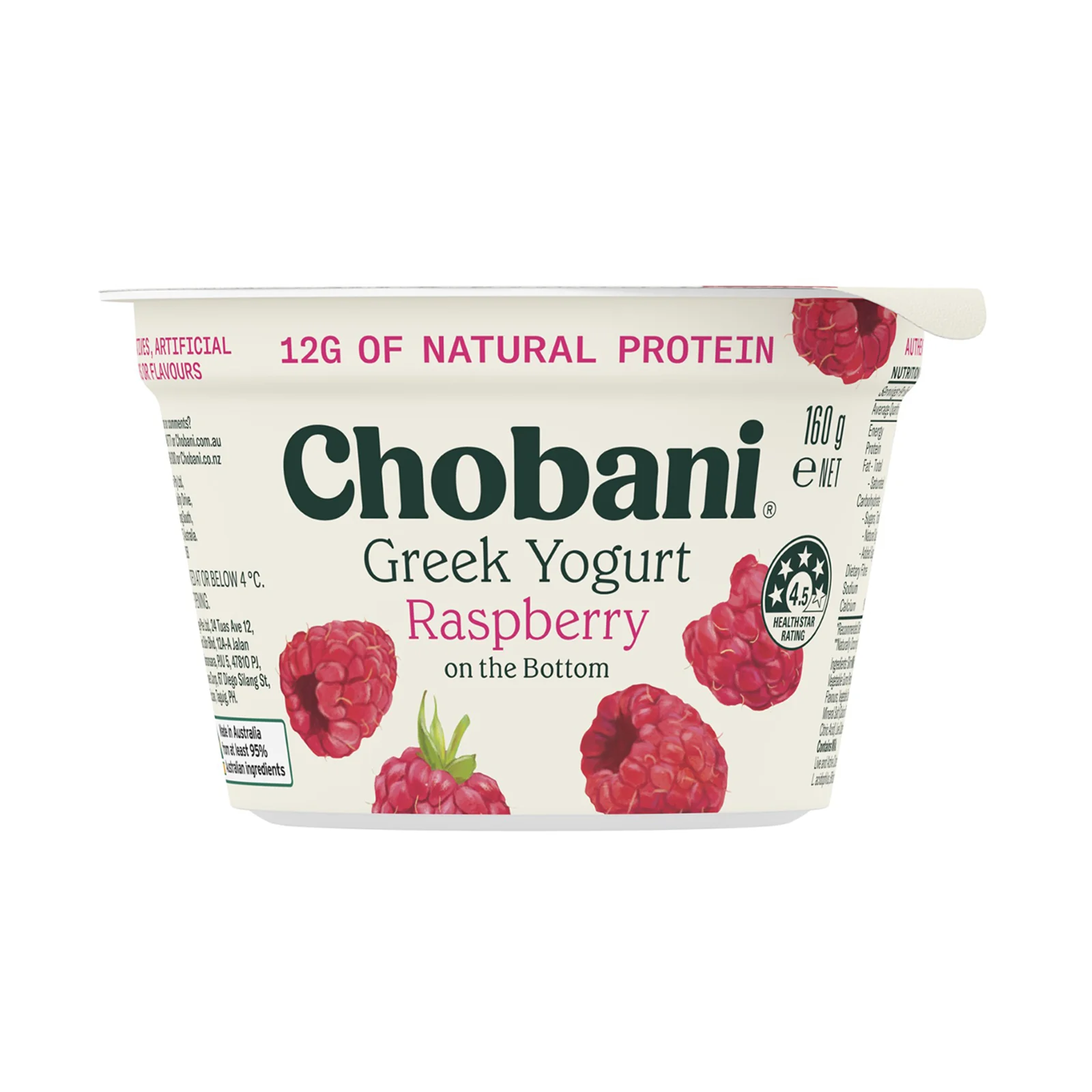 Chobani Raspberry Greek Yogurt 0% Fat 160g - Image 2
