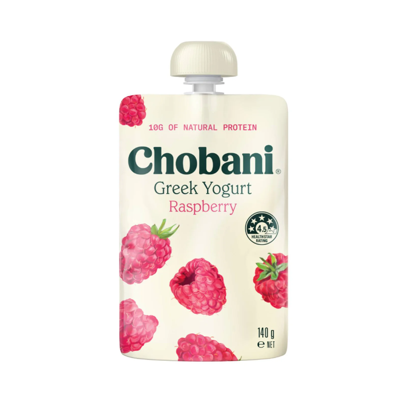 Chobani Greek Yoghurt 0% Fat Raspberry Pouch 140g - Image 2