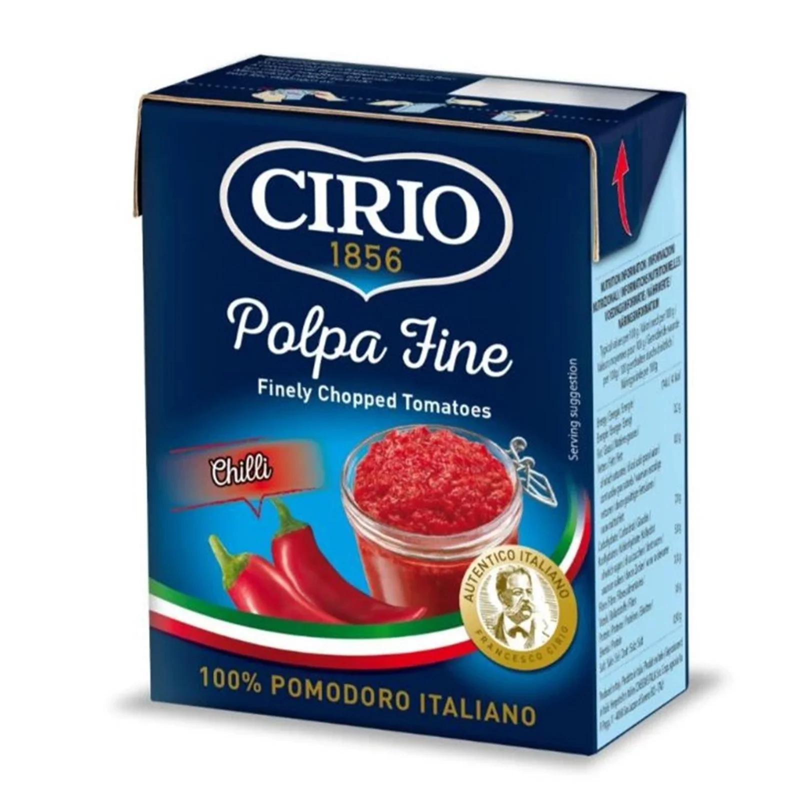 Cirio Polpa Fine Chopped Tomatoes Chili 390g - Image 2
