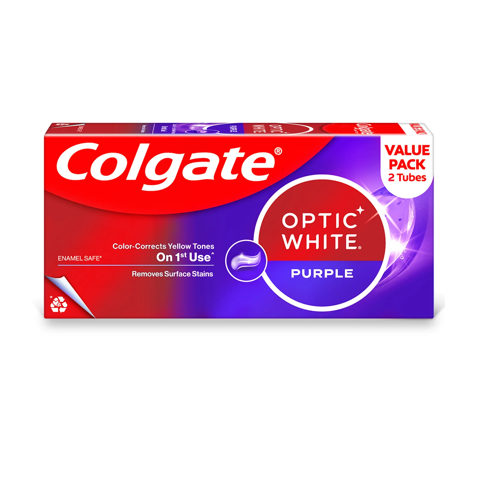Colgate Optic White Purple Toothpaste Twinpack 100g x 2 - Image 2