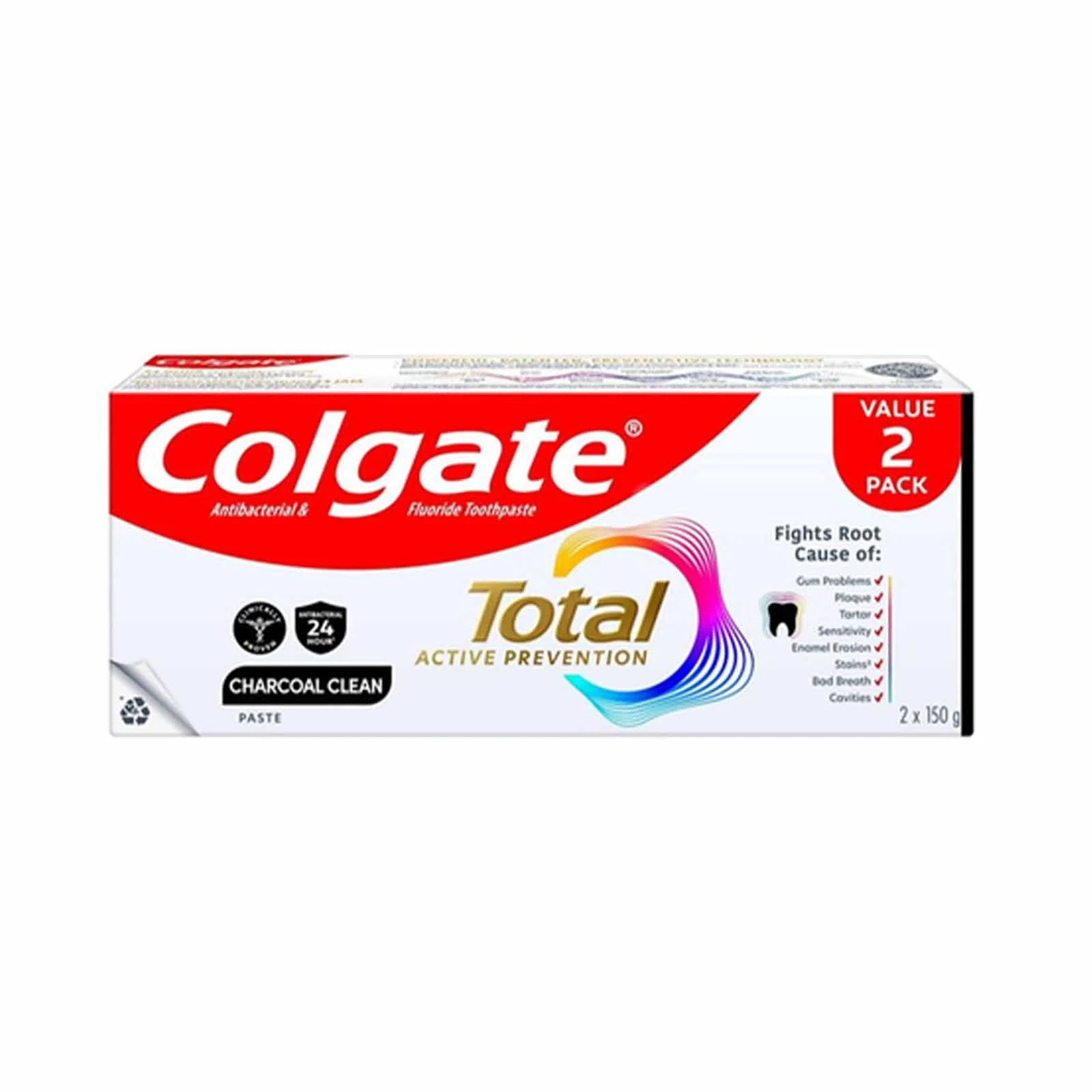 Colgate Total Charcoal Toothpaste 150g x 2 - Image 2