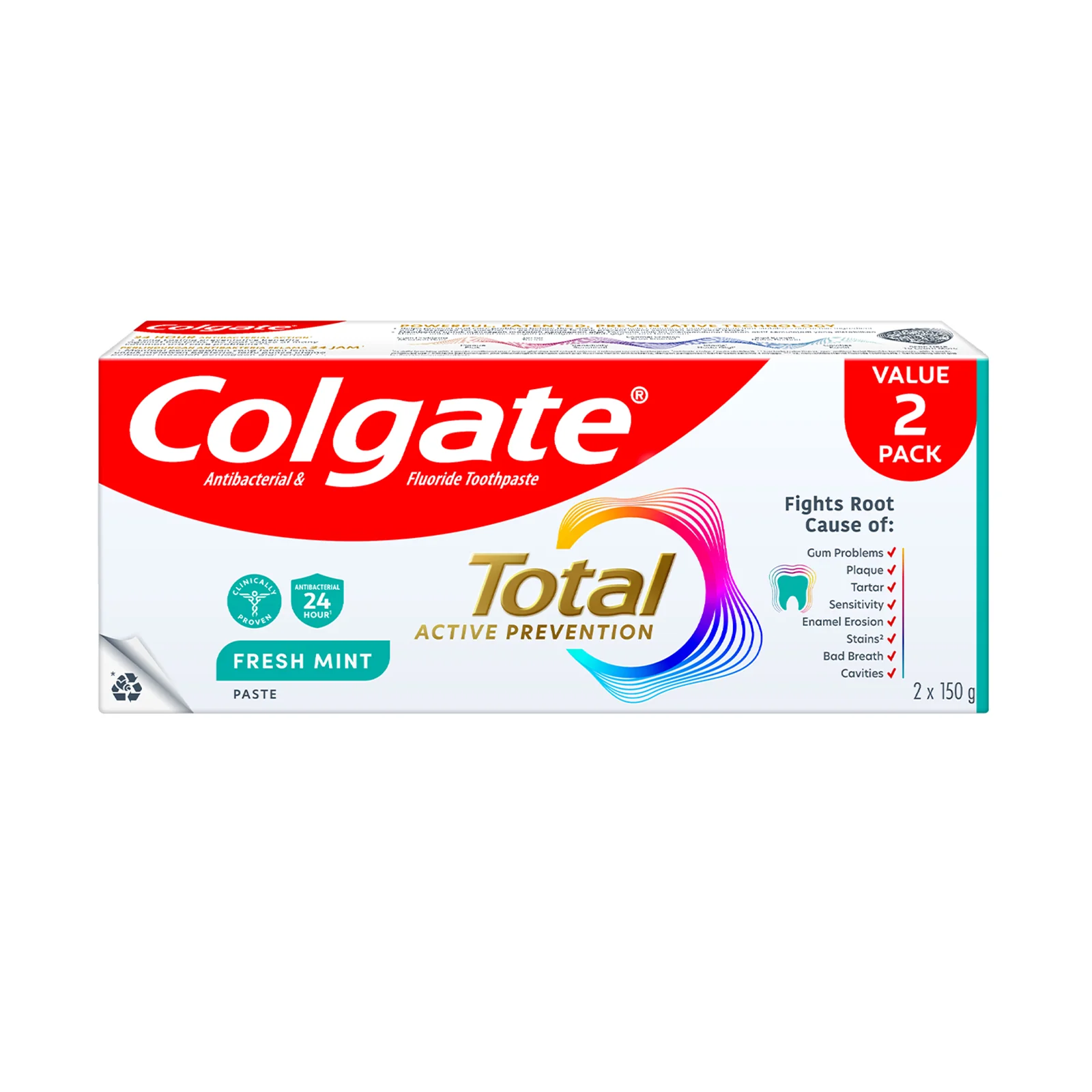 Colgate Total Clean Mint Toothpaste 150g x 2 - Image 3