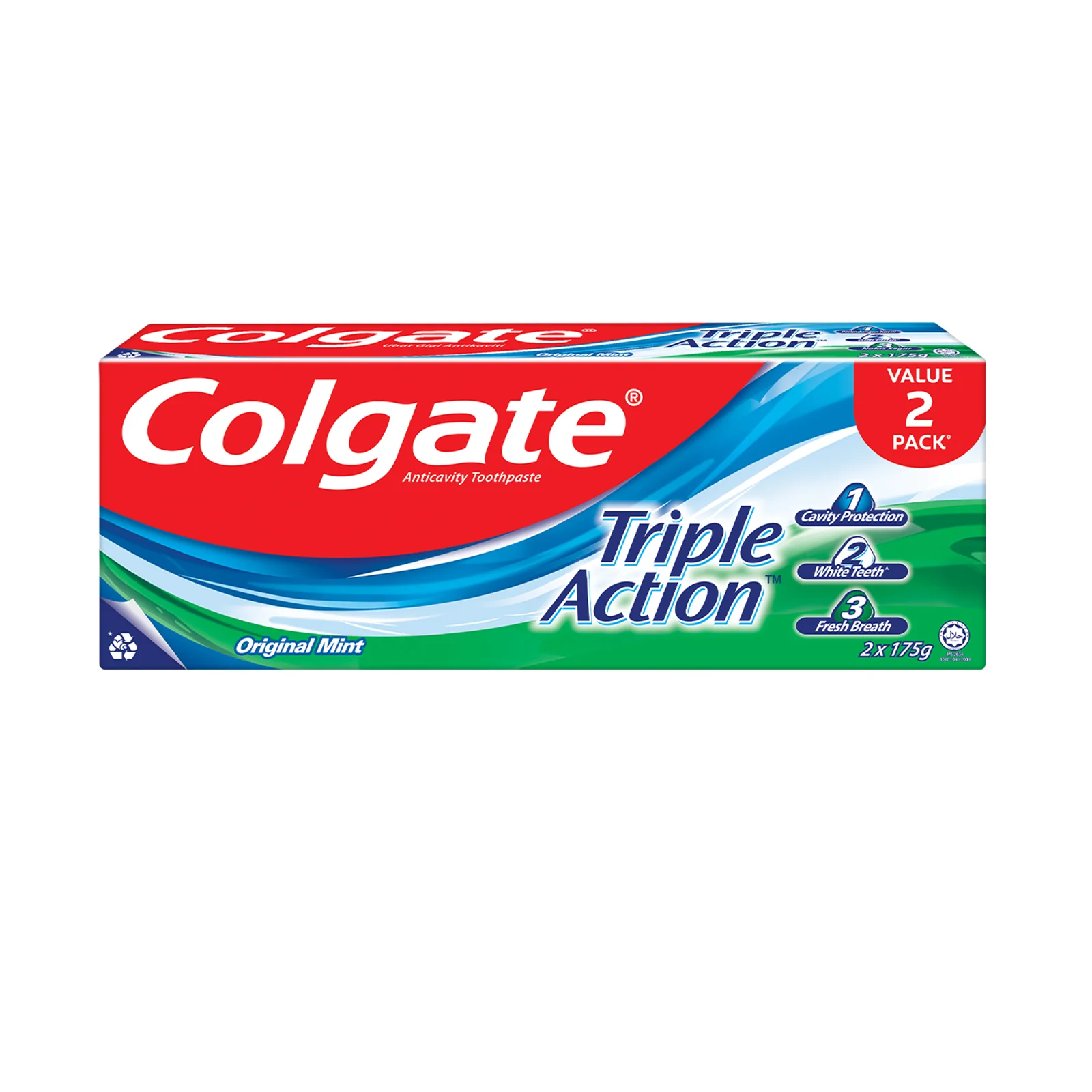 Colgate Triple Action Toothpaste Twinpack 175g x 2 - Image 3