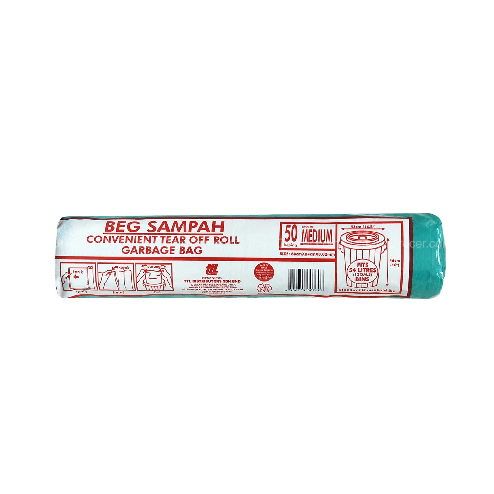 TTL HDPE Garbage Roll (Medium) 68 x 84cm 50pcs/pack - Image 2