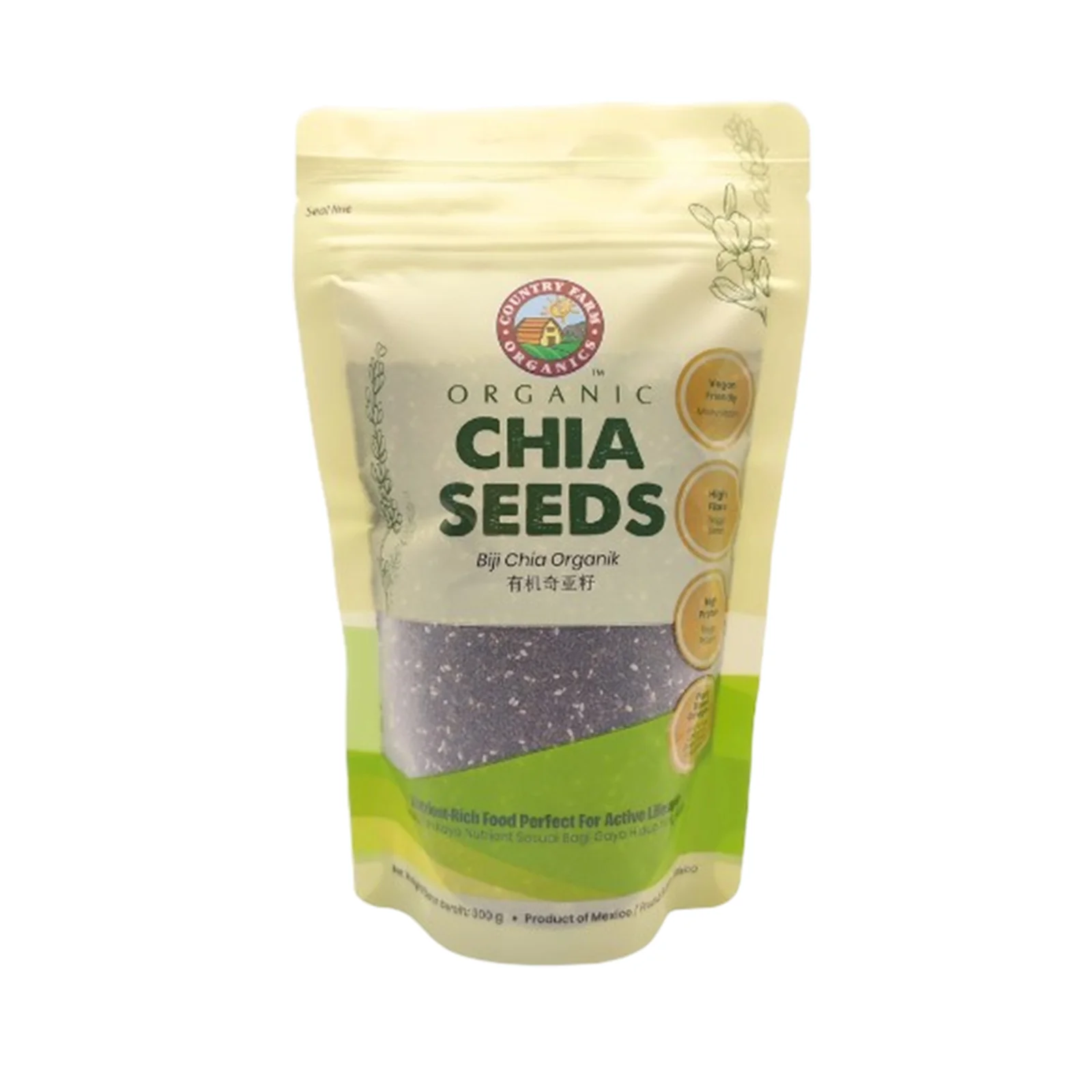 Country Farm Organics Certified Organic Chia Seeds 300g - Image 2