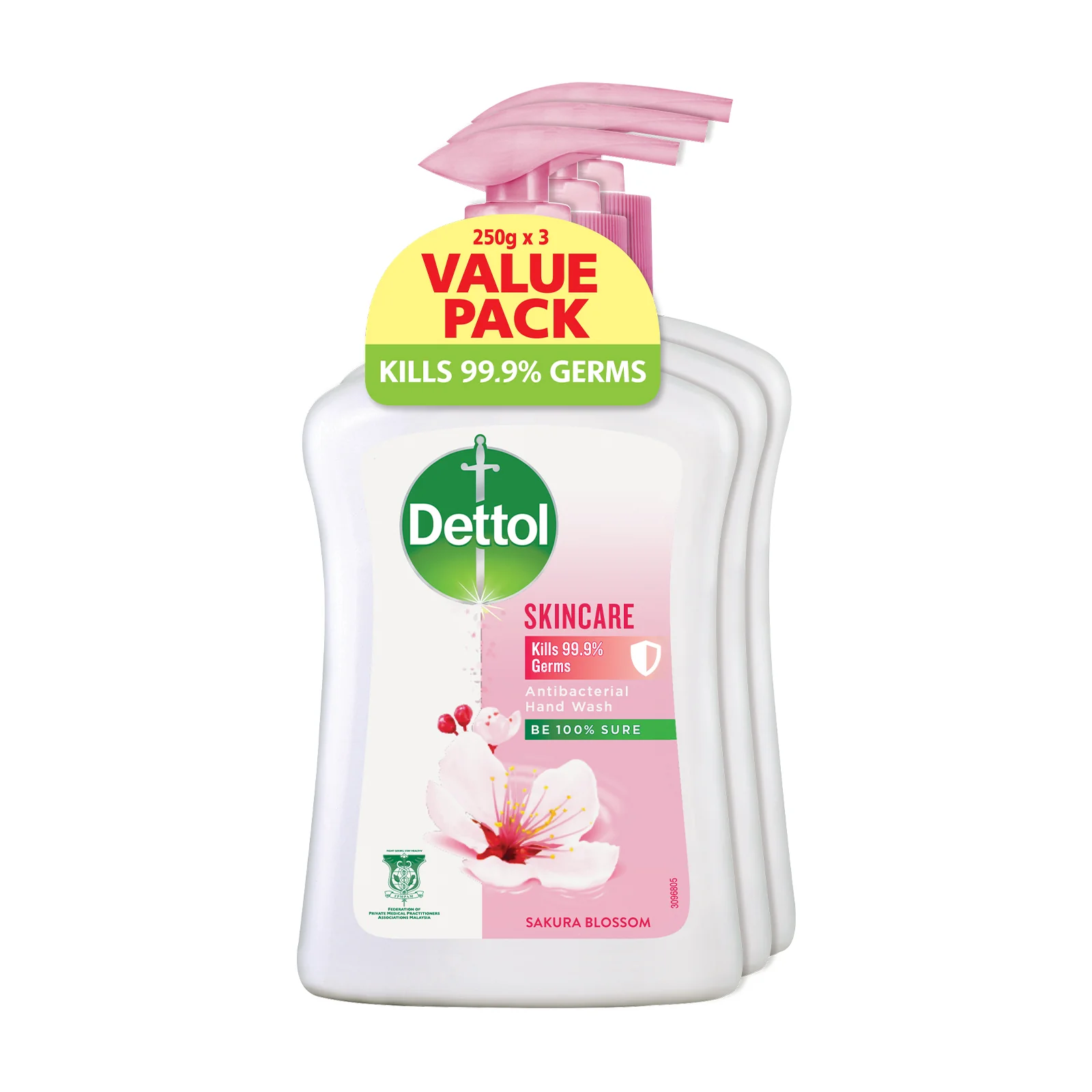 Dettol Liquid Handwash Skin Care Value Pack 250ml x 3 - Image 2