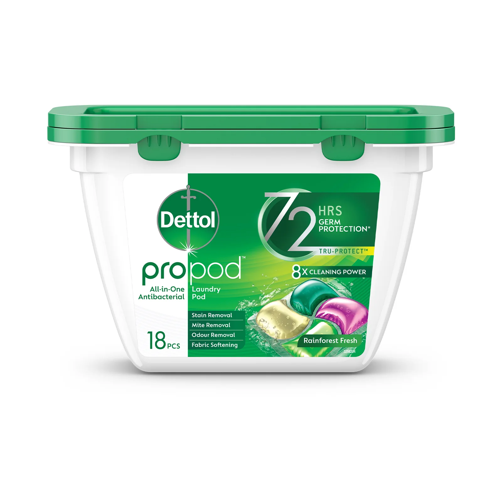 Dettol Laundry Pods Rainforrest Fresh 18pcs/pack - Image 2