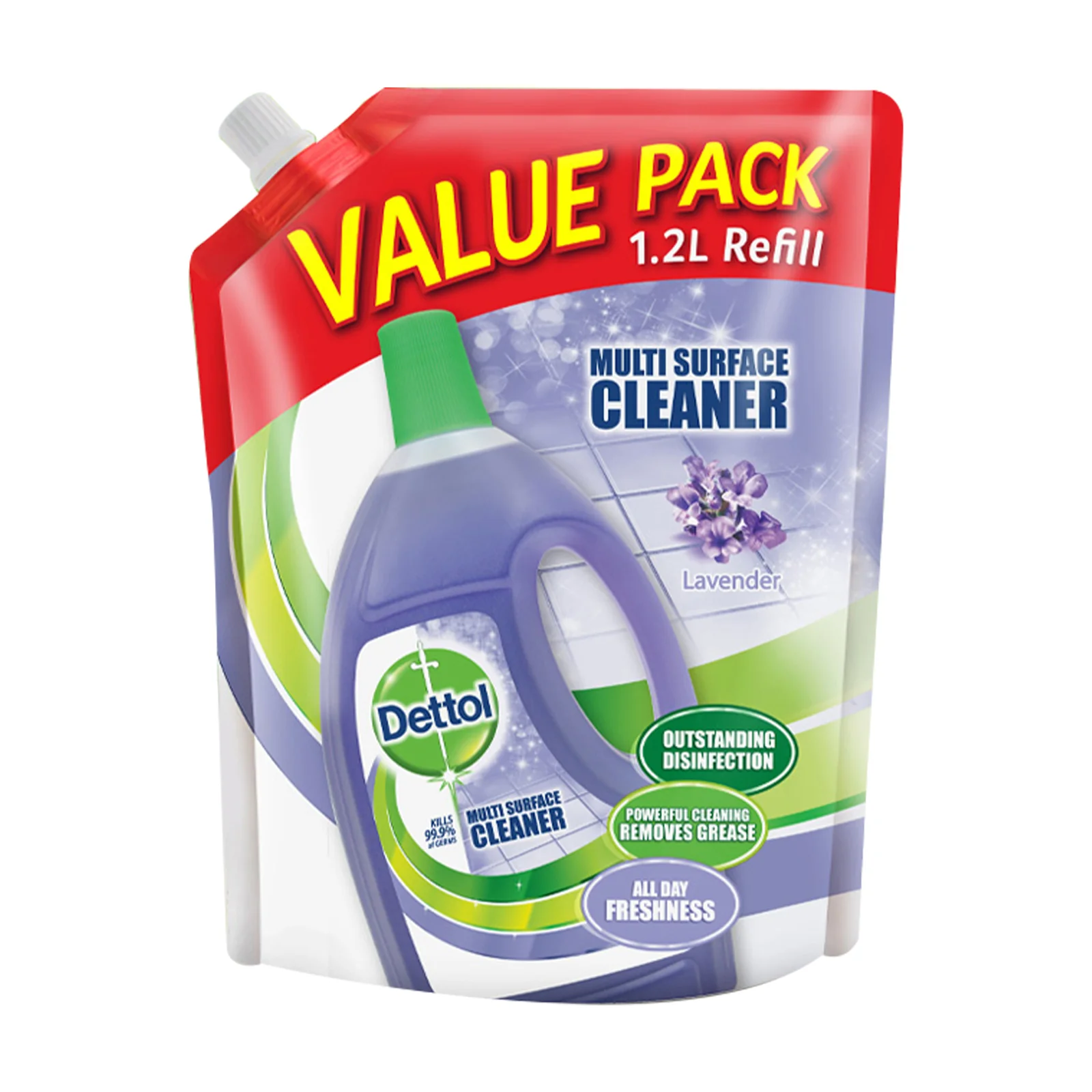 Dettol Multi Action Cleaner Refill Pouch Lavender 1.2L - Image 2