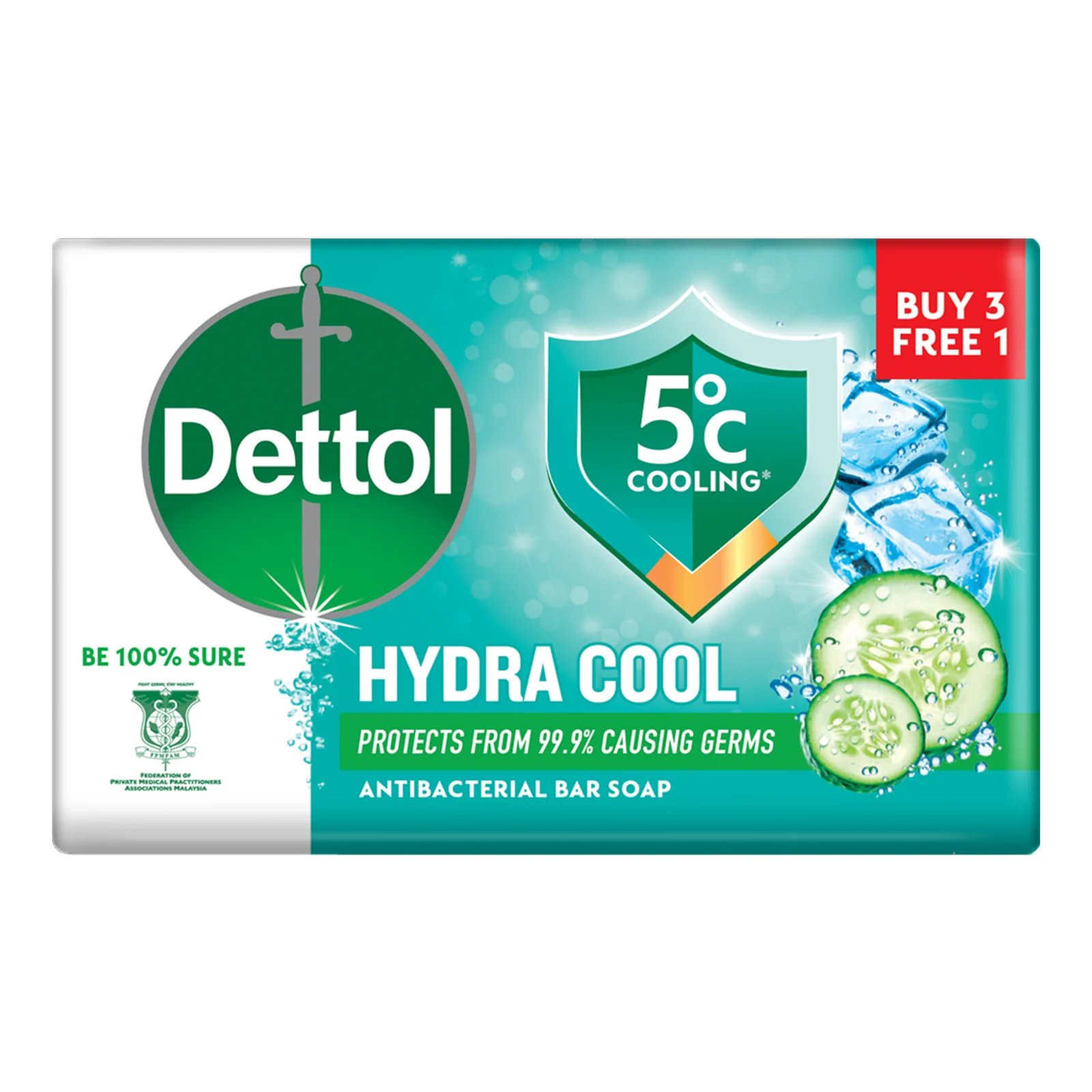 Dettol Shower Gel Hydra Cool Body Soap 3+1 100g - Image 2