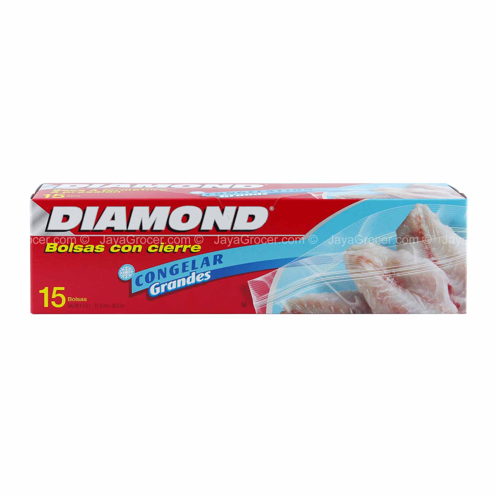 Diamond Freezer Zipper Storage Bags Large 15pcs/pack - Image 2