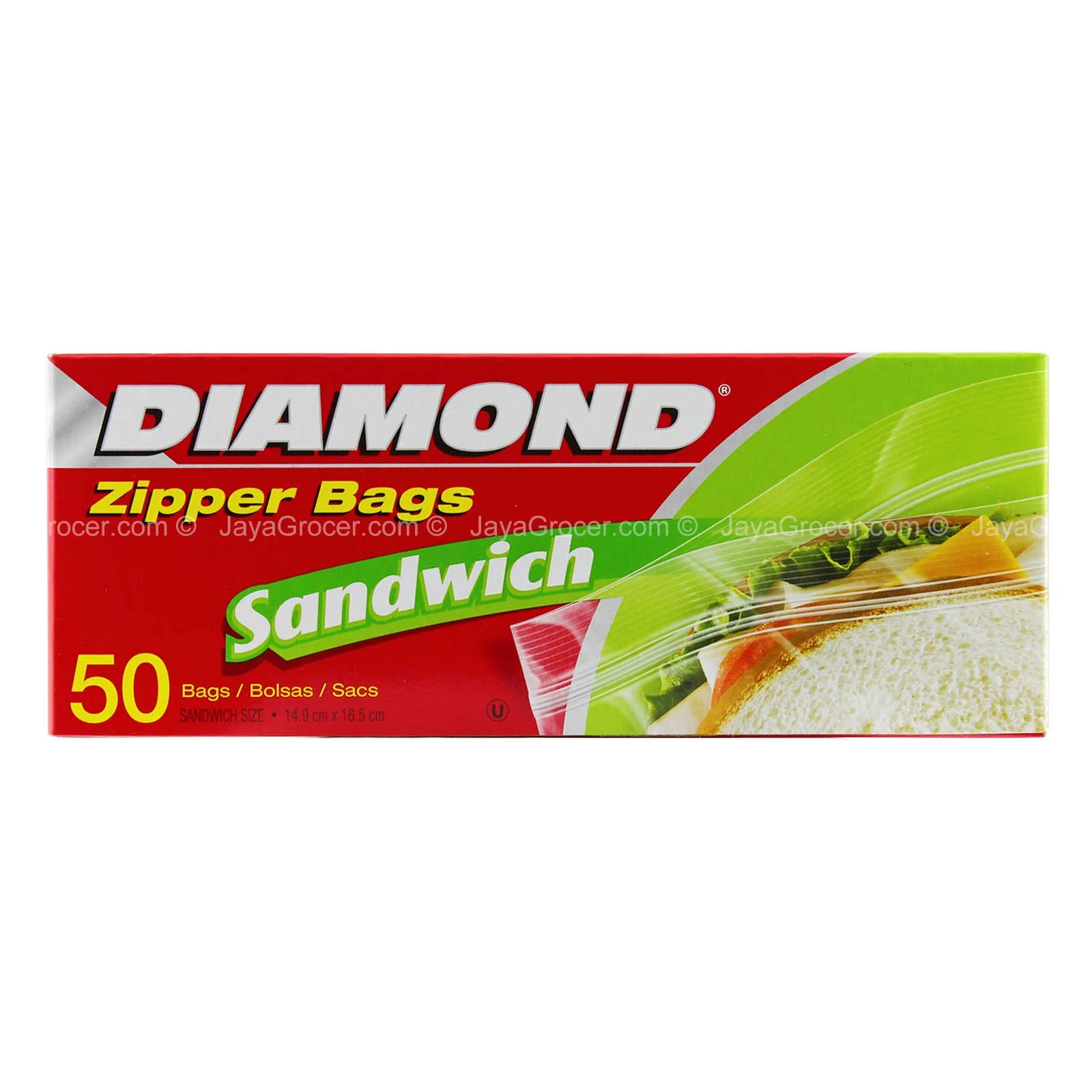 Diamond Sandwich Zipper Bags (Small) 50pcs/pack - Image 2