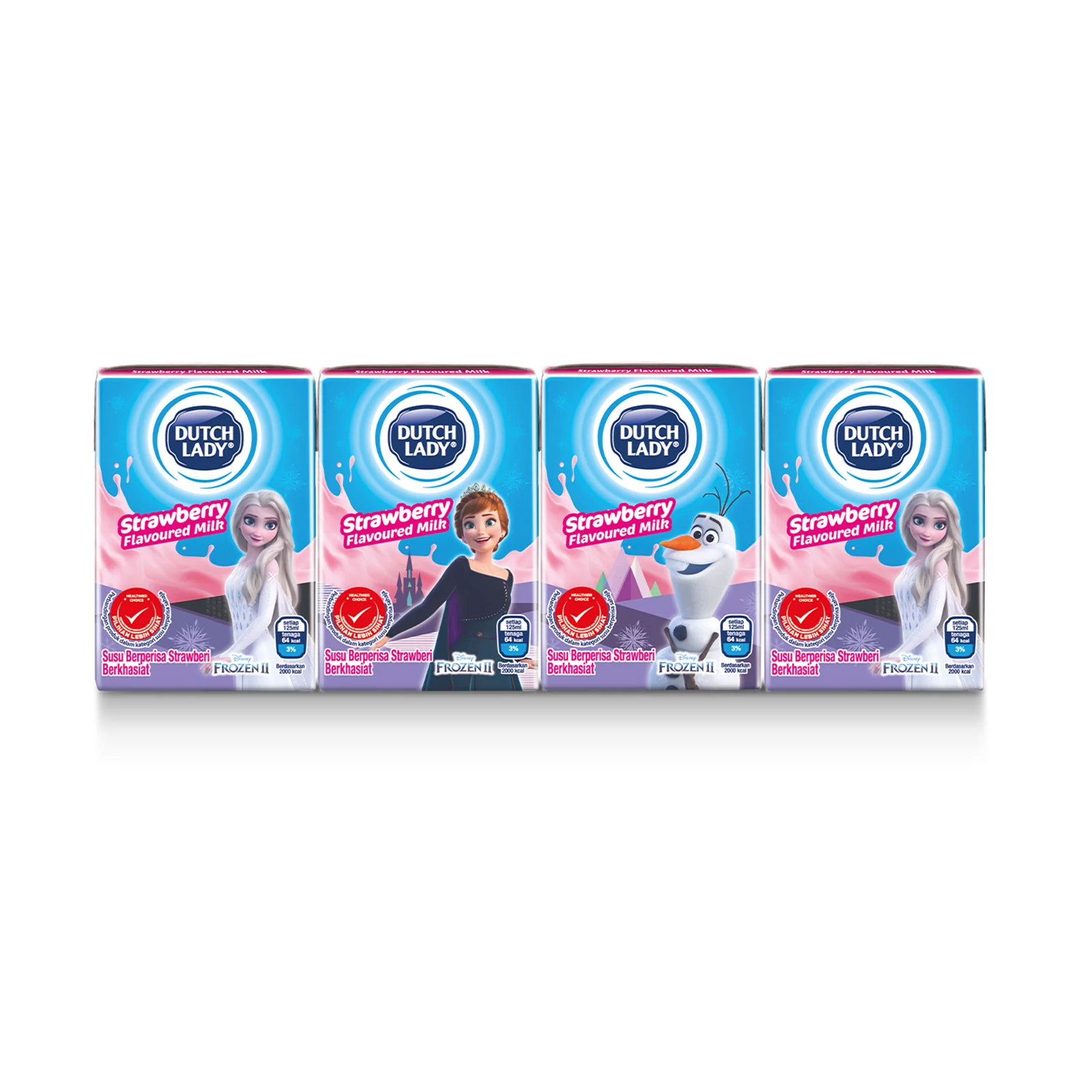 Dutch Lady Milky Frozen UHT Milk Strawberry Flavour 125ml x 4 - Image 3