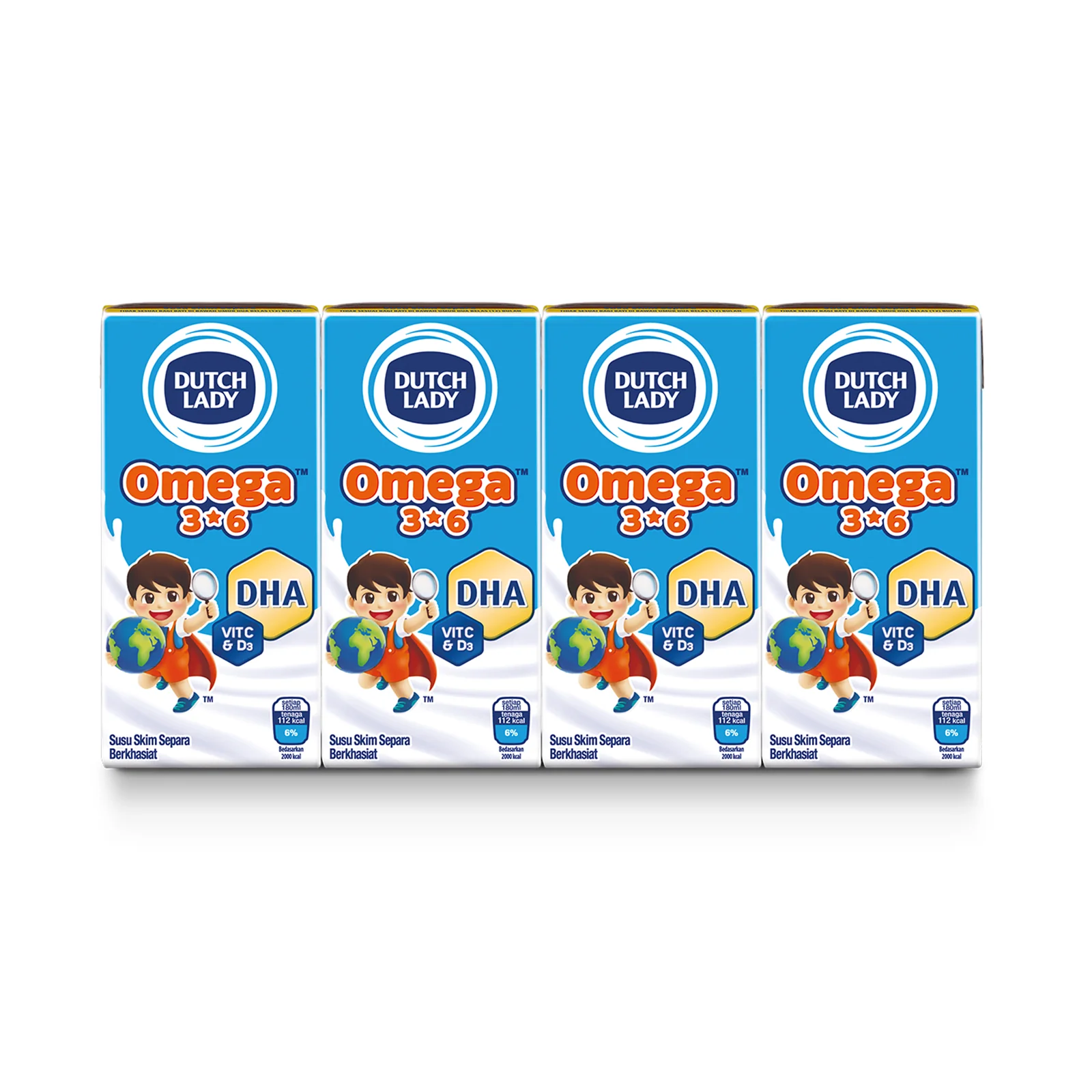 Dutch Lady Omega 3 & 6 Milk 180ml x 4