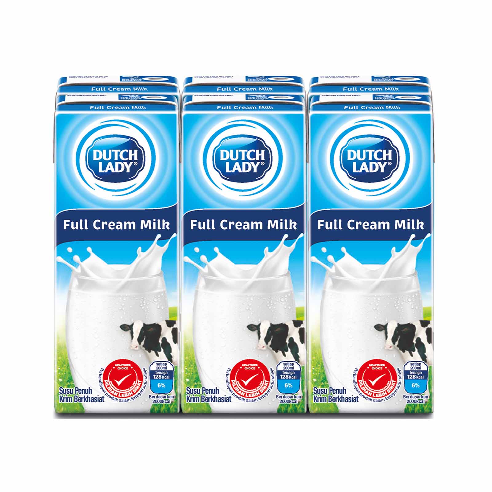 Dutch Lady UHT Full Cream Milk 200ml x 6 - Image 3