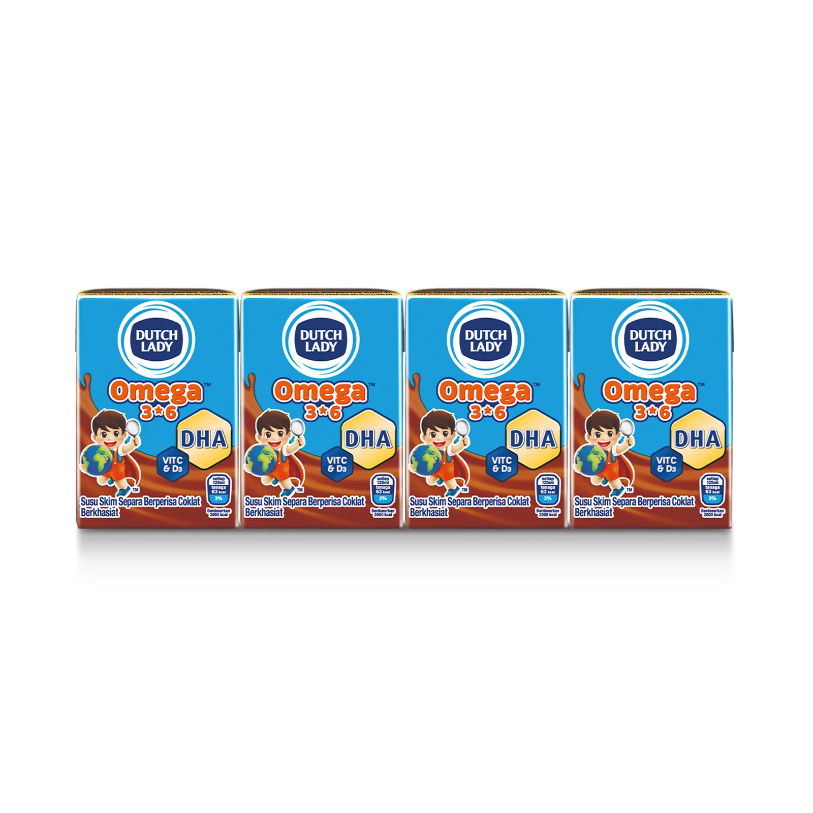 Dutch Lady UHT Omega 3 & 6 Chocolate Milk 125ml x 4