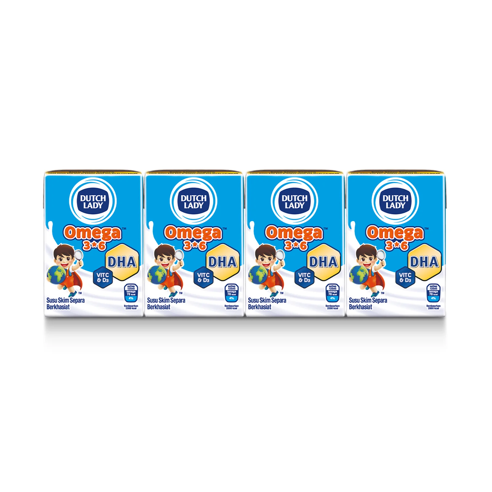Dutch Lady UHT Omega 3 & 6 Milk 125ml x 4
