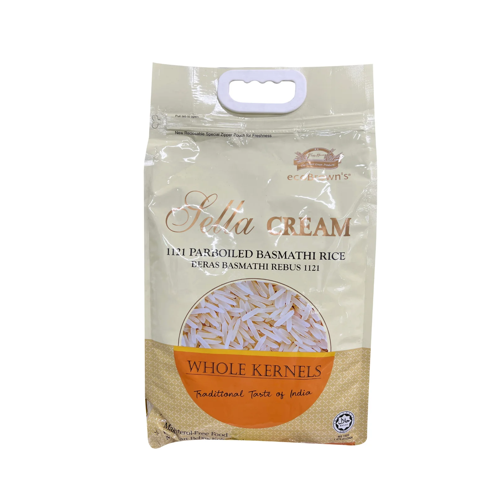 Ecobrowns Sella Cream Parboiled Basmathi Rice 5kg - Image 2