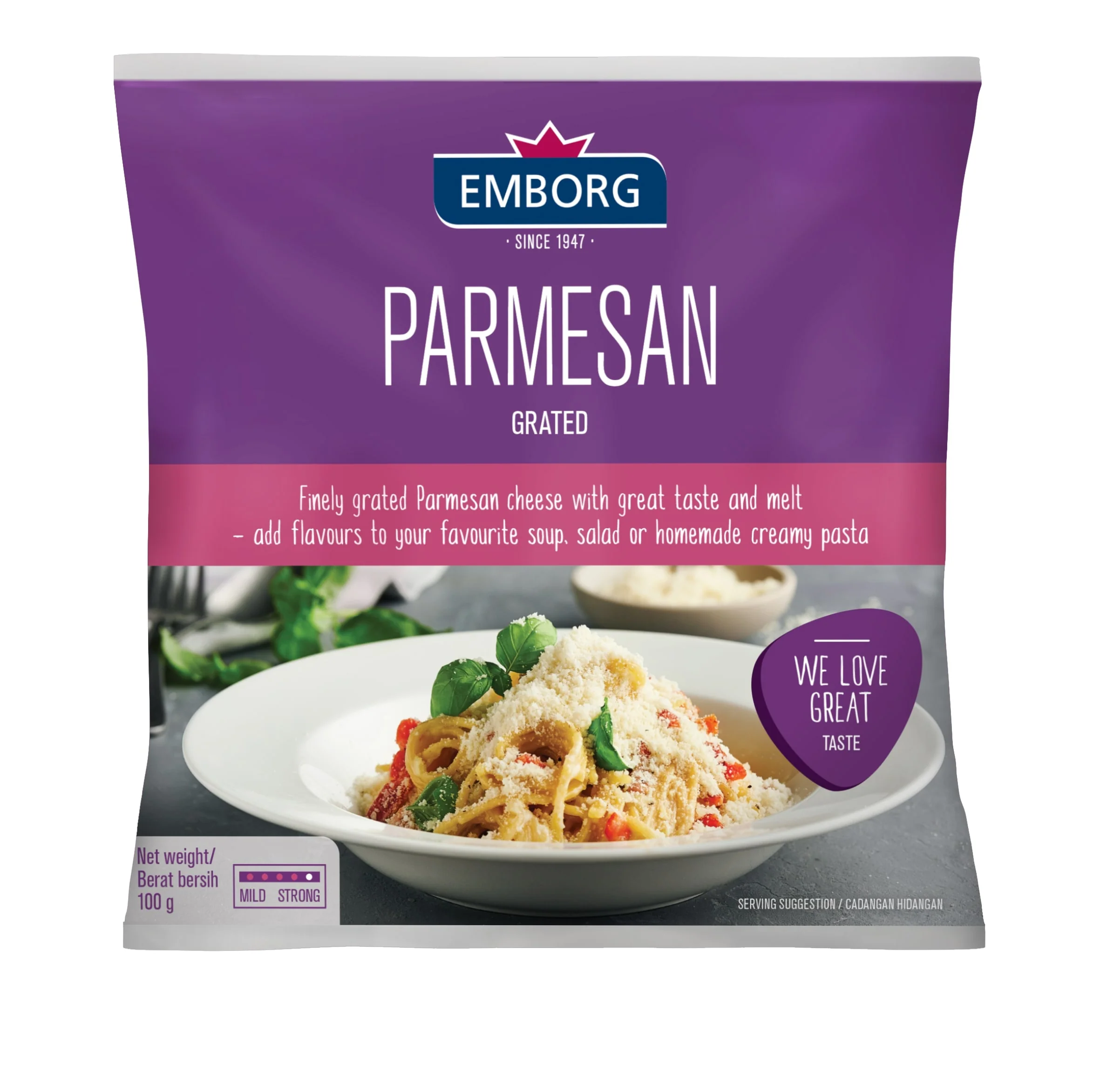 Emborg Grated Parmesan Cheese 100g - Image 2