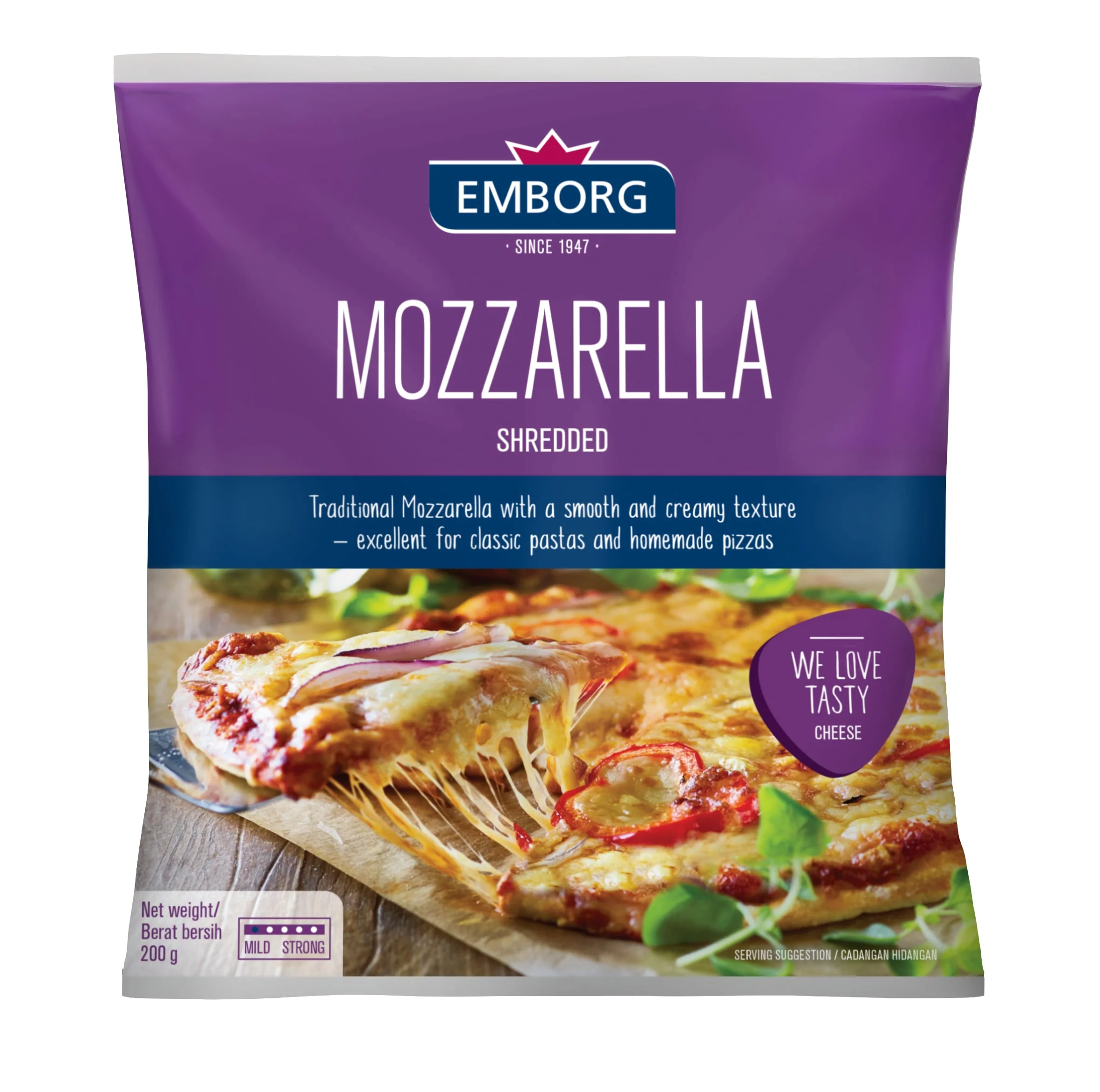 Emborg Mozarella Shredded Cheese 200g - Image 2